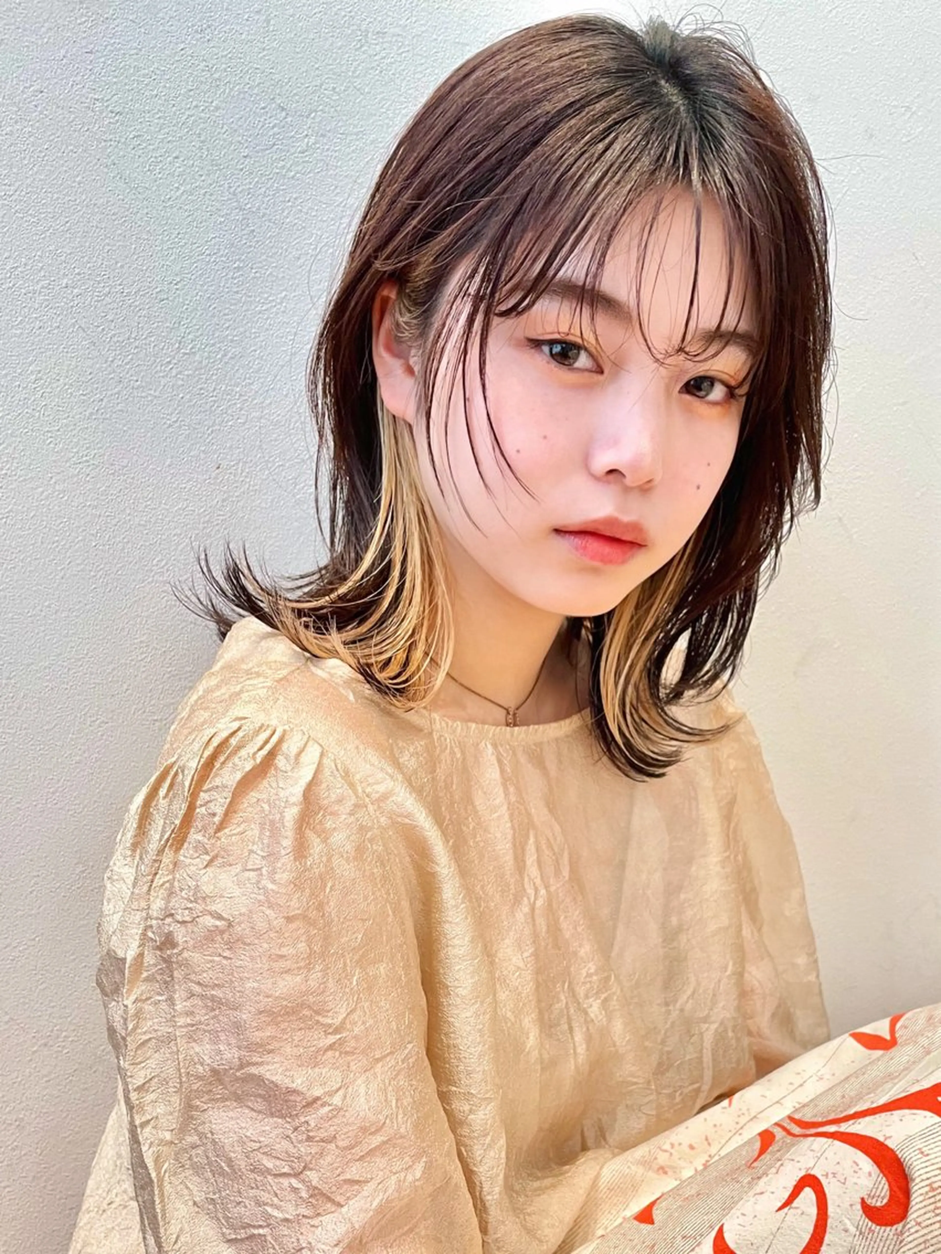 ロング カラー インナーカラー 顔周りカット レイヤーカット シャギー BELLA/天王寺/ 似合わせ/木浦心のヘアスタイル