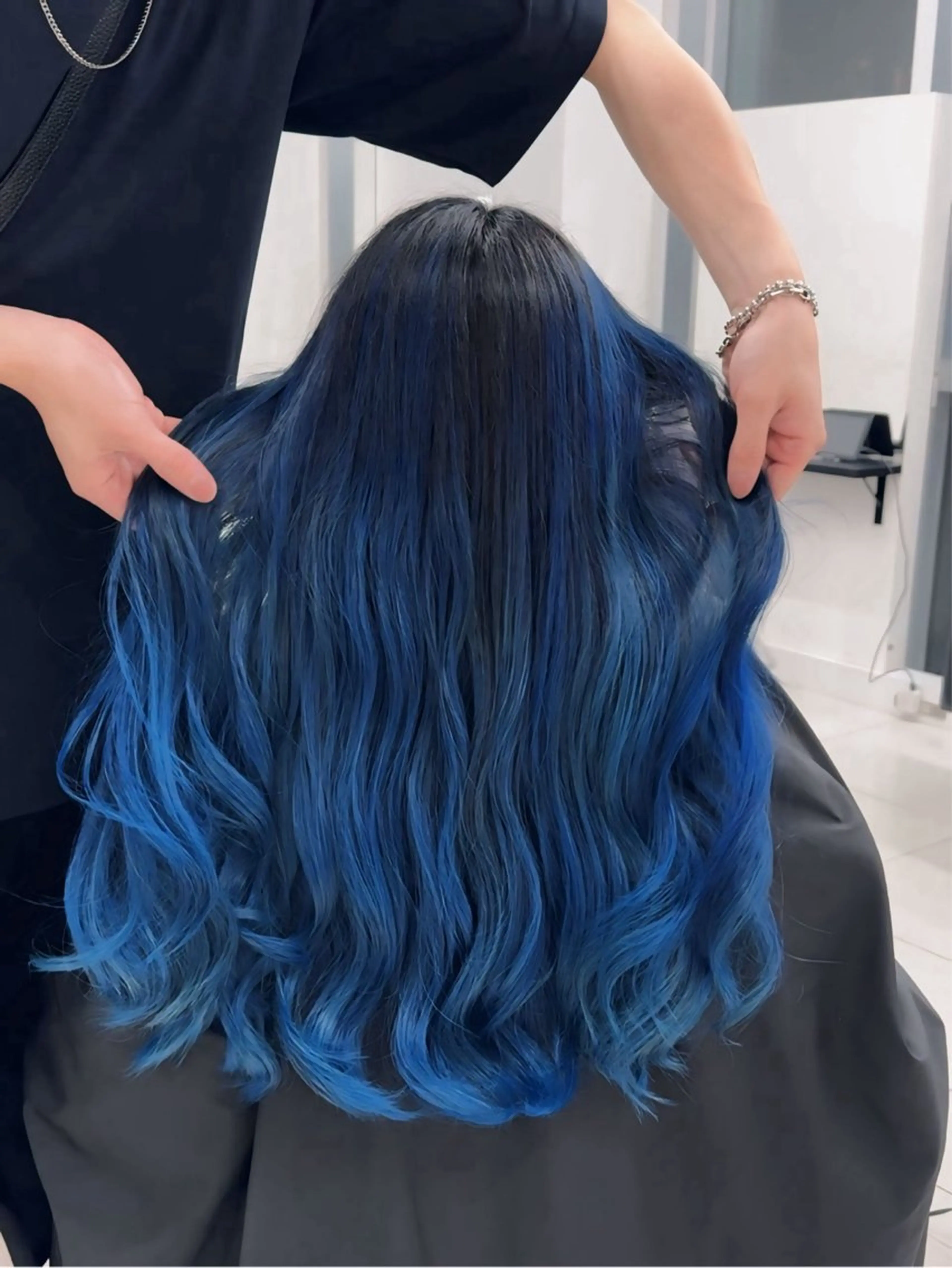 ロング カラー バレイヤージュ ブリーチ ケアブリーチ ダブルカラー ハイライトカラー カット ヘアカラー トリートメント ヘアセット Rikuto/原宿 /バレイヤージュのヘアスタイル