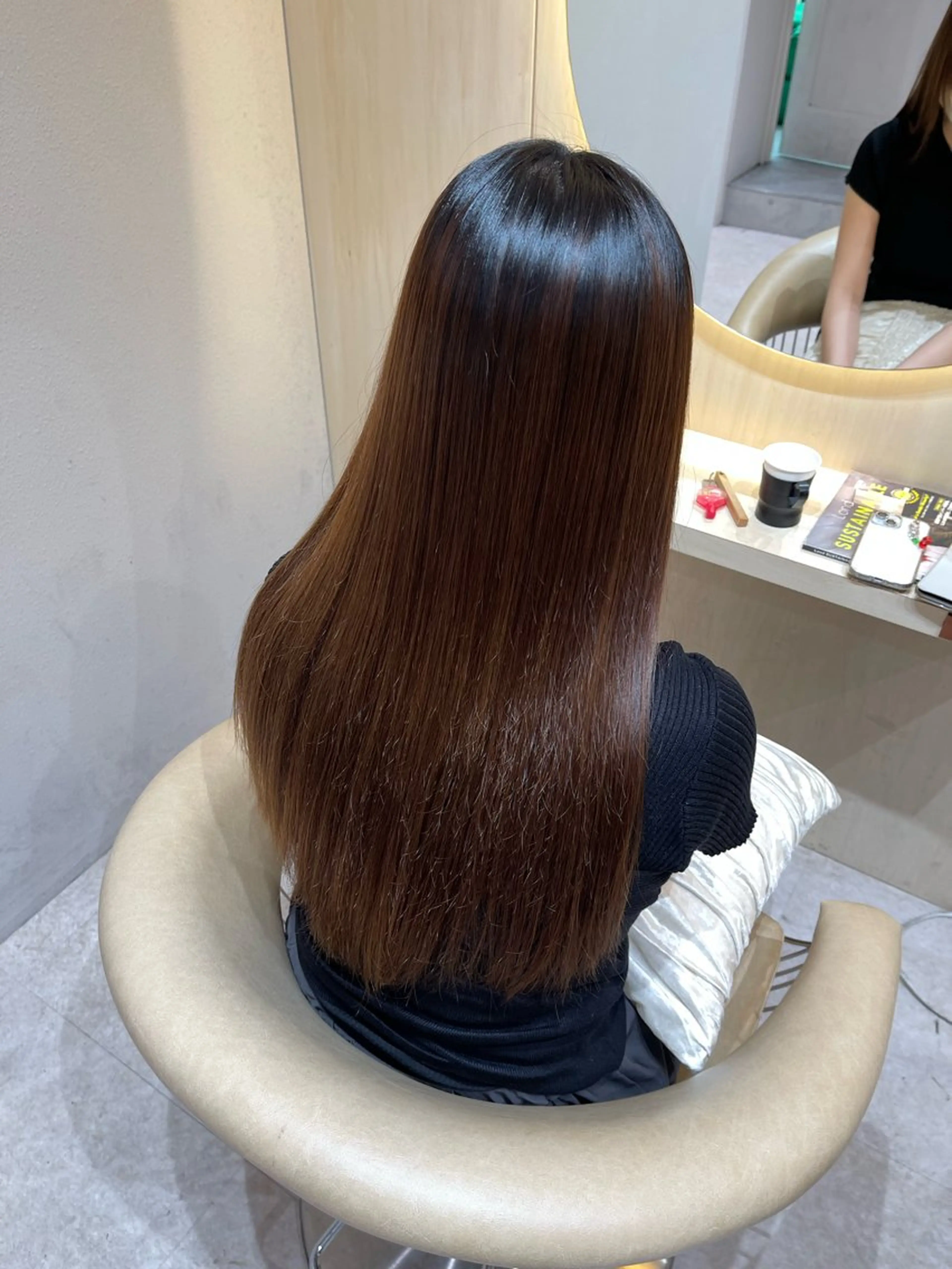 ロング 縮毛矯正 竹田 真梨子のヘアスタイル