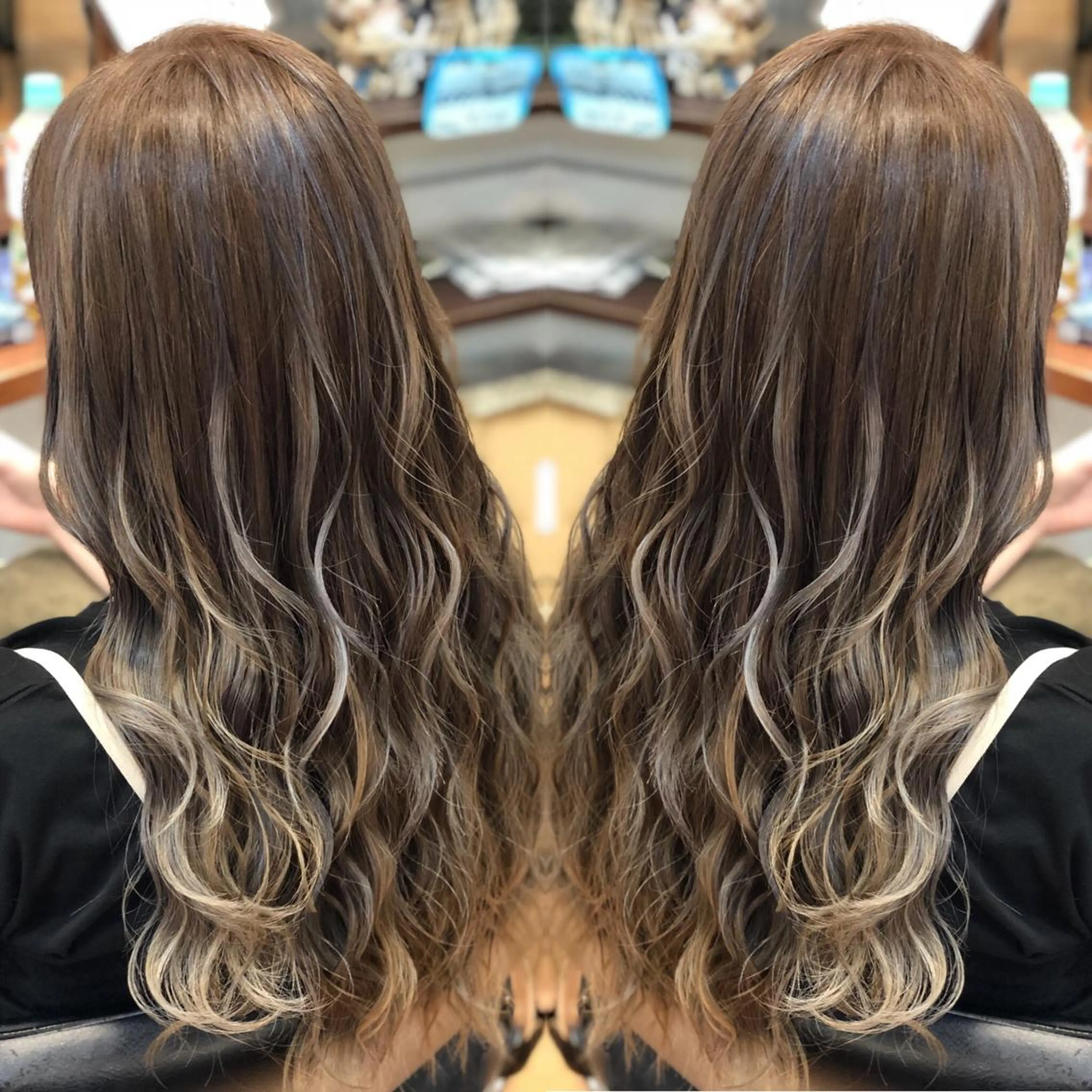 ロング ハイライト ヘアカラー トリートメント LOCO Ko-kiのヘアスタイル