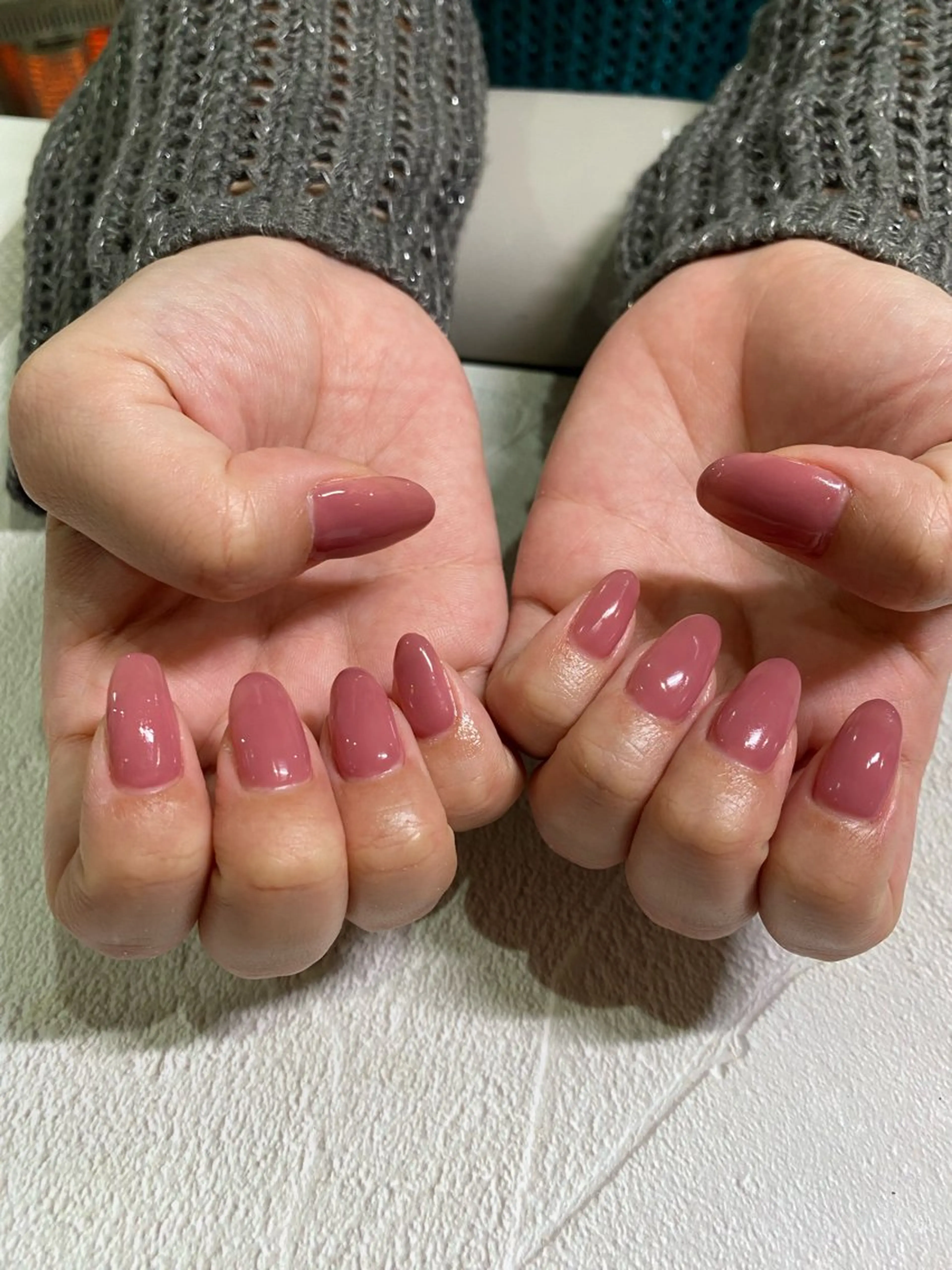 ネイル ワンカラーネイル ピンク ハンドネイル mieux YUKoのネイルデザイン