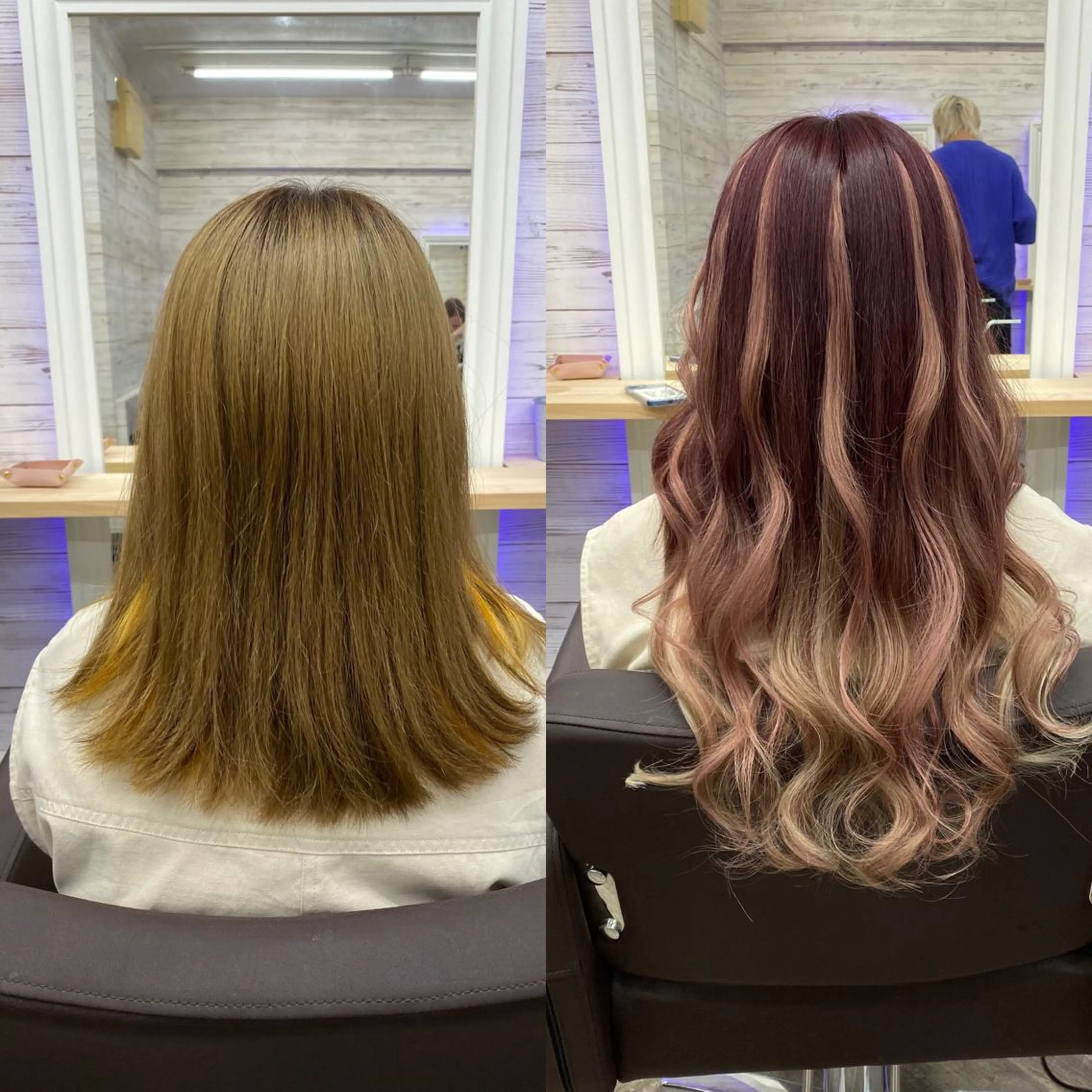 ロング カラー ヘアアレンジ アイブロウ ショートボブ 編み込みエクステ シールエクステ バレイヤージュ ベージュカラー LAVENDIA 初音のエステ・リラクイメージ