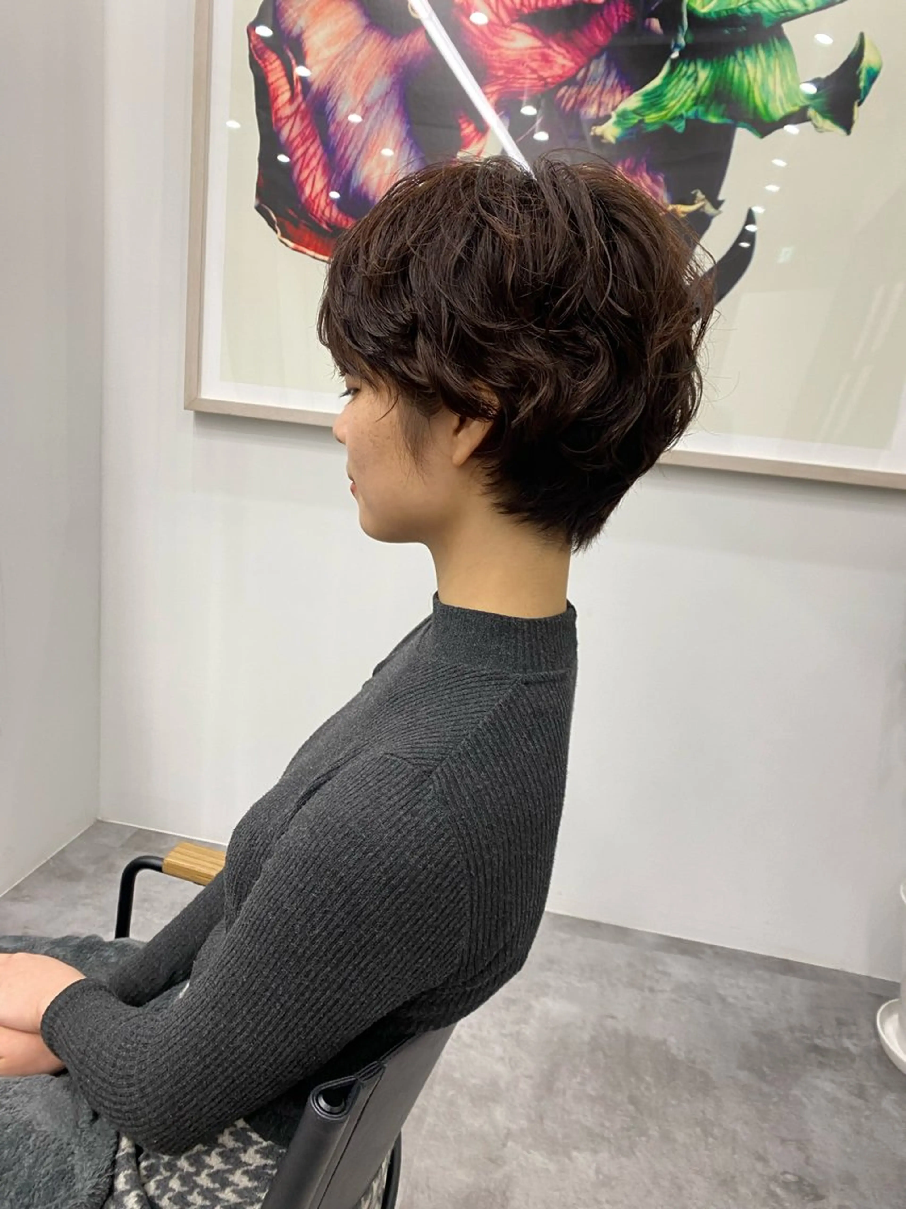 ショート カラー パーマ ヘアアレンジ マエダ アズミ🌱のヘアスタイル