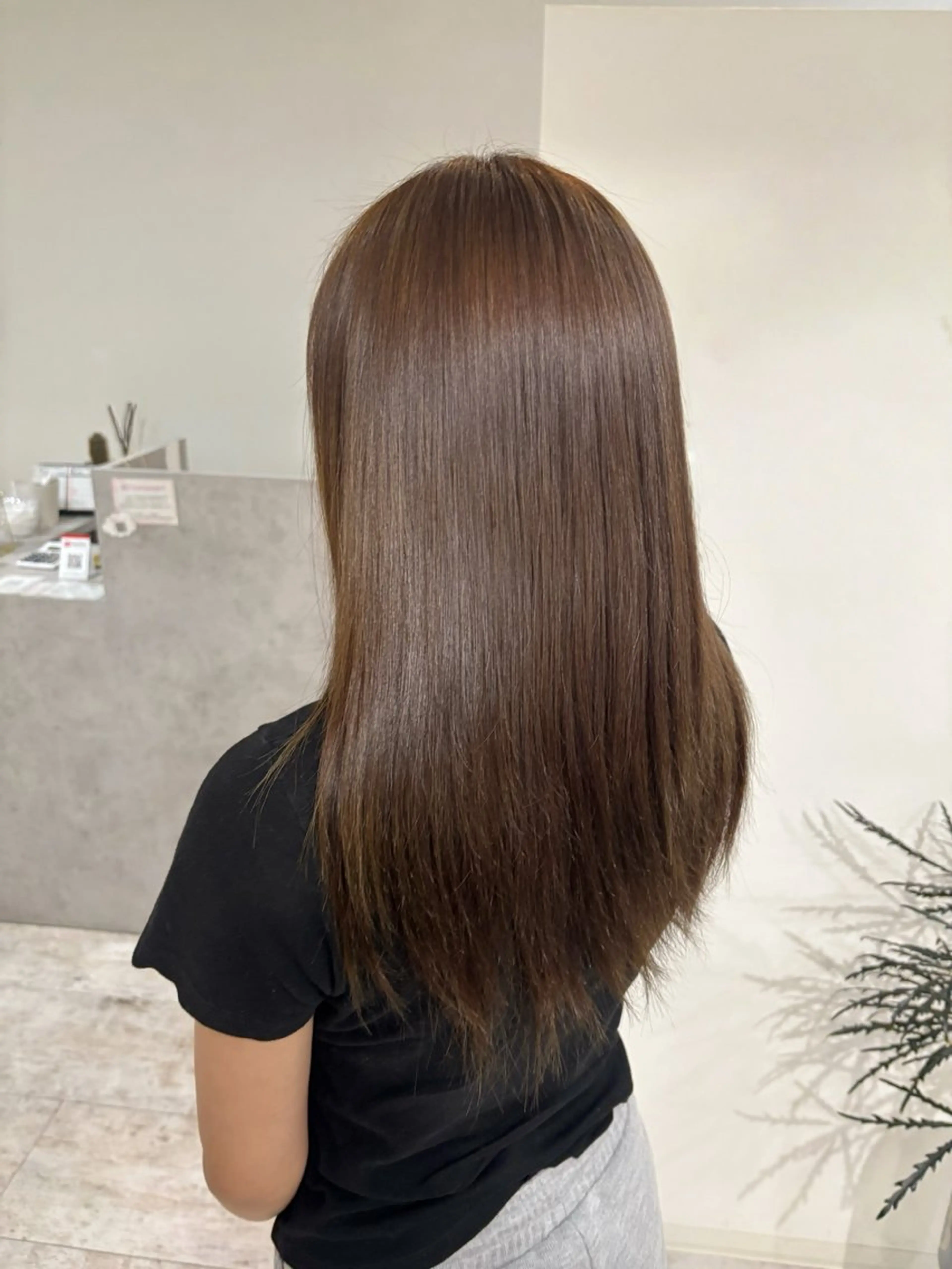 ロング カラー ブラウンカラー マロンブラウン ate.心斎橋 まゆのヘアスタイル