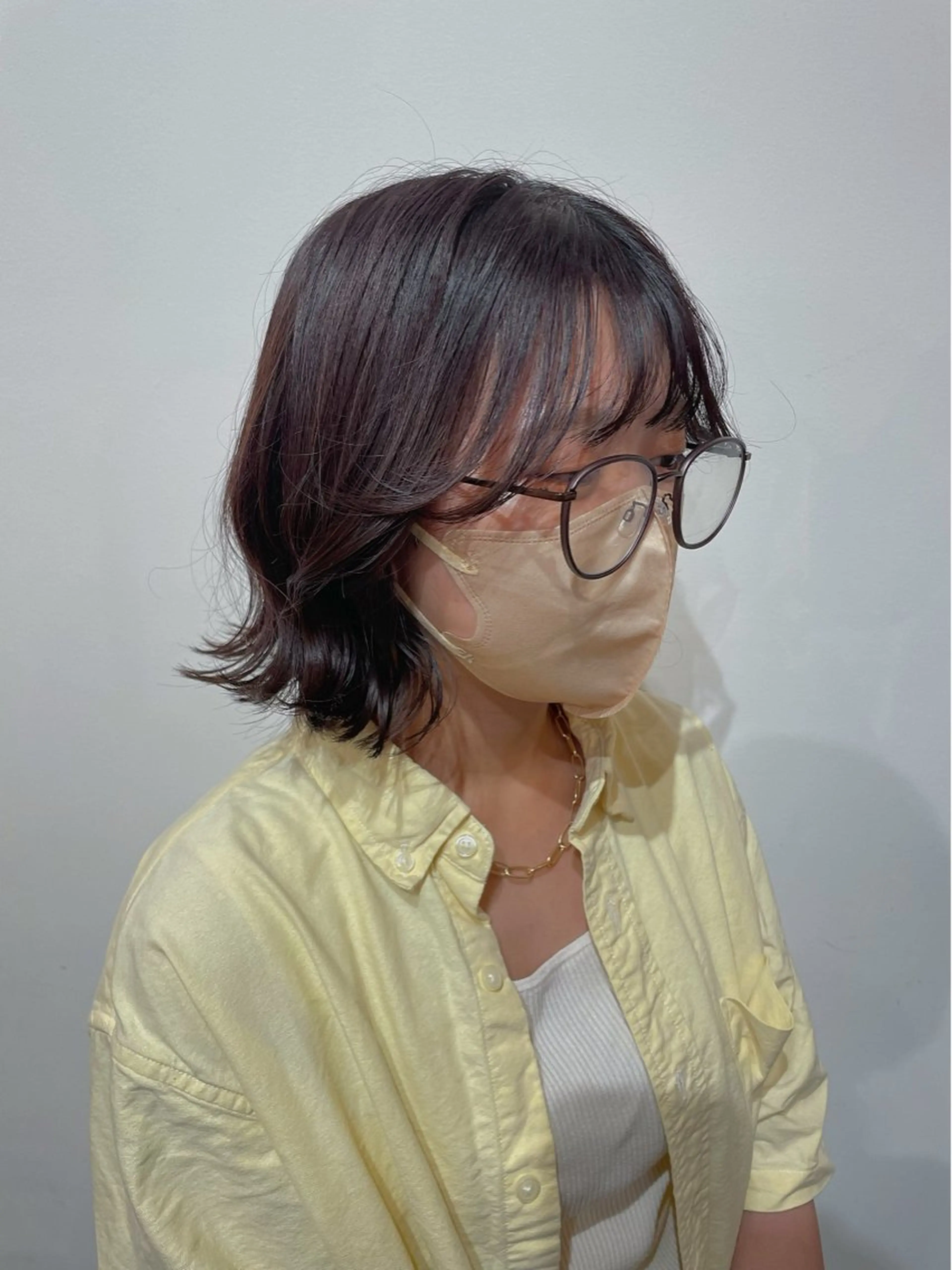 ミディアム カラー ピンクカラー ヘアカラー 梅田/透明感カラー ボブレイヤーきょうかのヘアスタイル