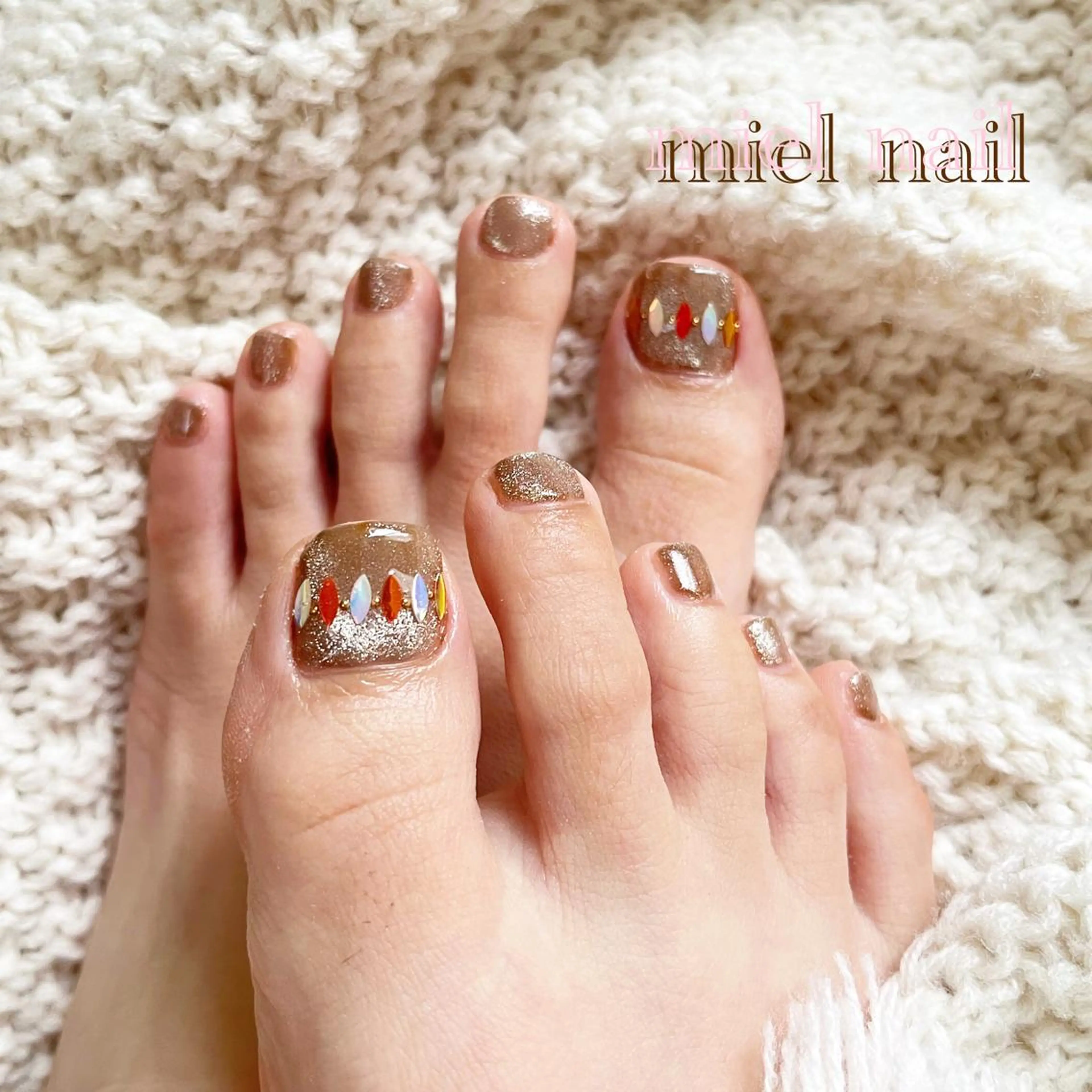 ネイル フットネイル マグネットネイル 夏ネイル フットネイル miel nailのネイルデザイン
