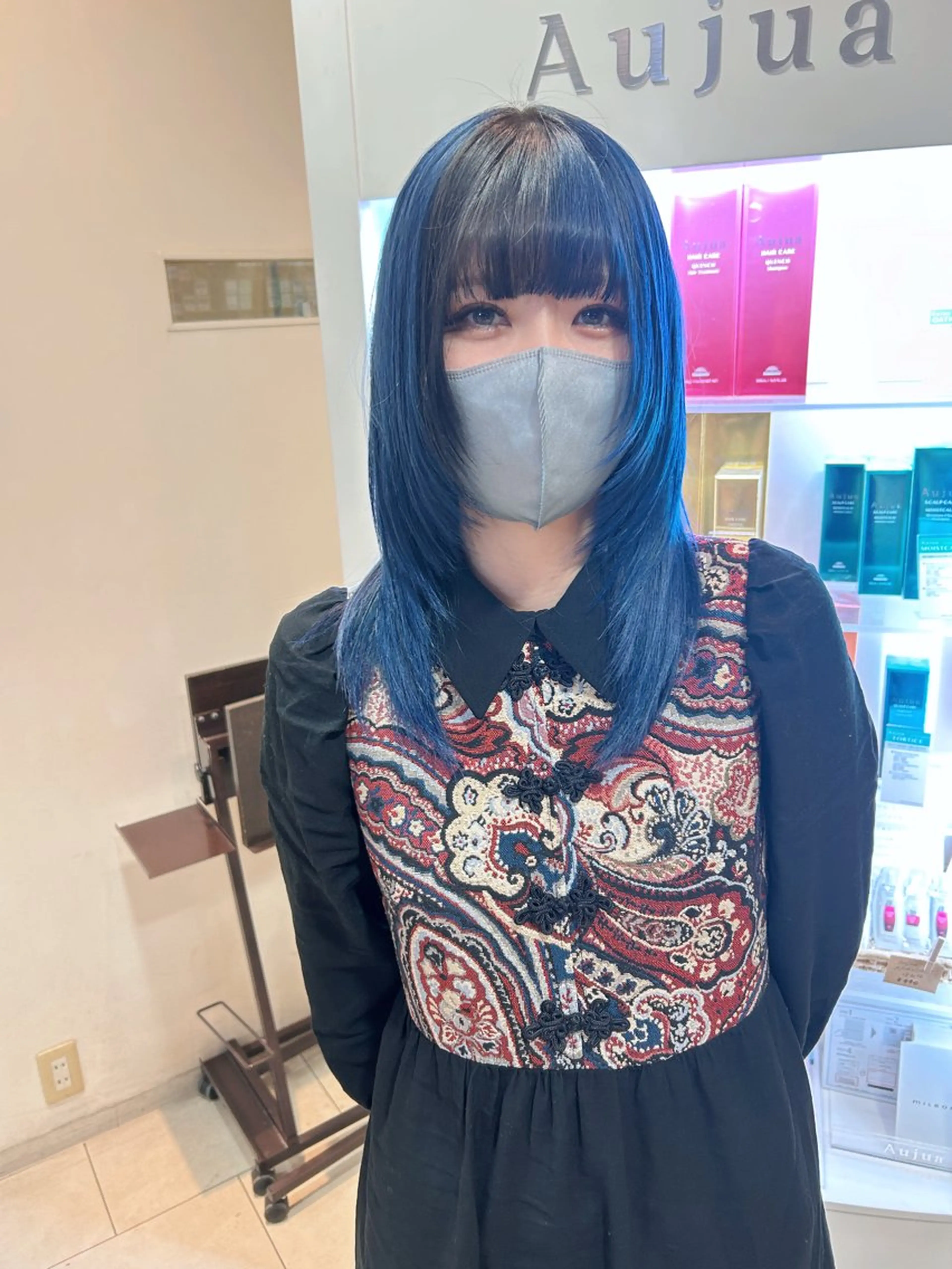 セミロング カラー ヘアカラー 甲斐 司のヘアスタイル