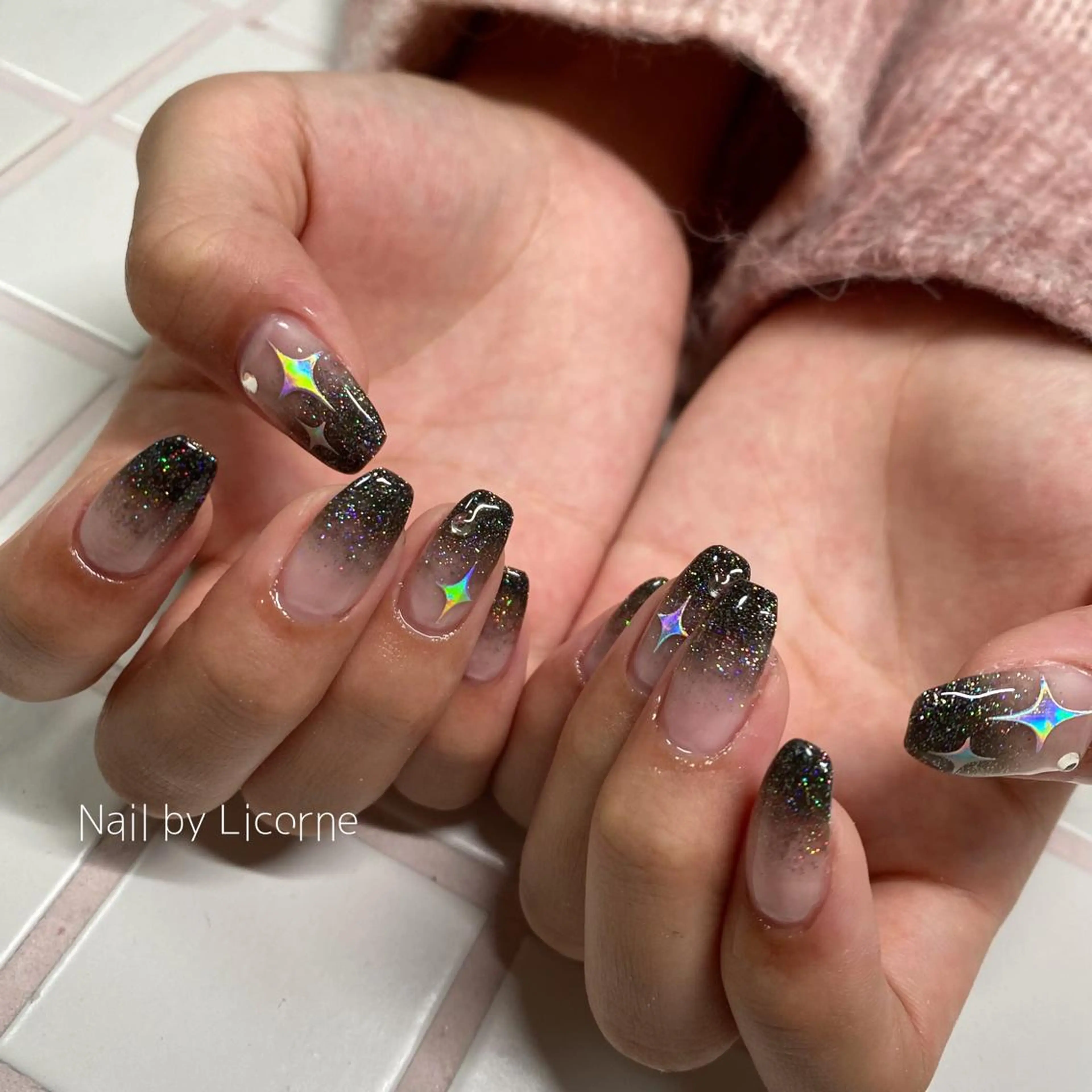 ネイル アートネイル オーロラネイル フレンチネイル 氷ネイル・うるうるネイル マグネットネイル ハンドネイル Nail by Licorneのネイルデザイン