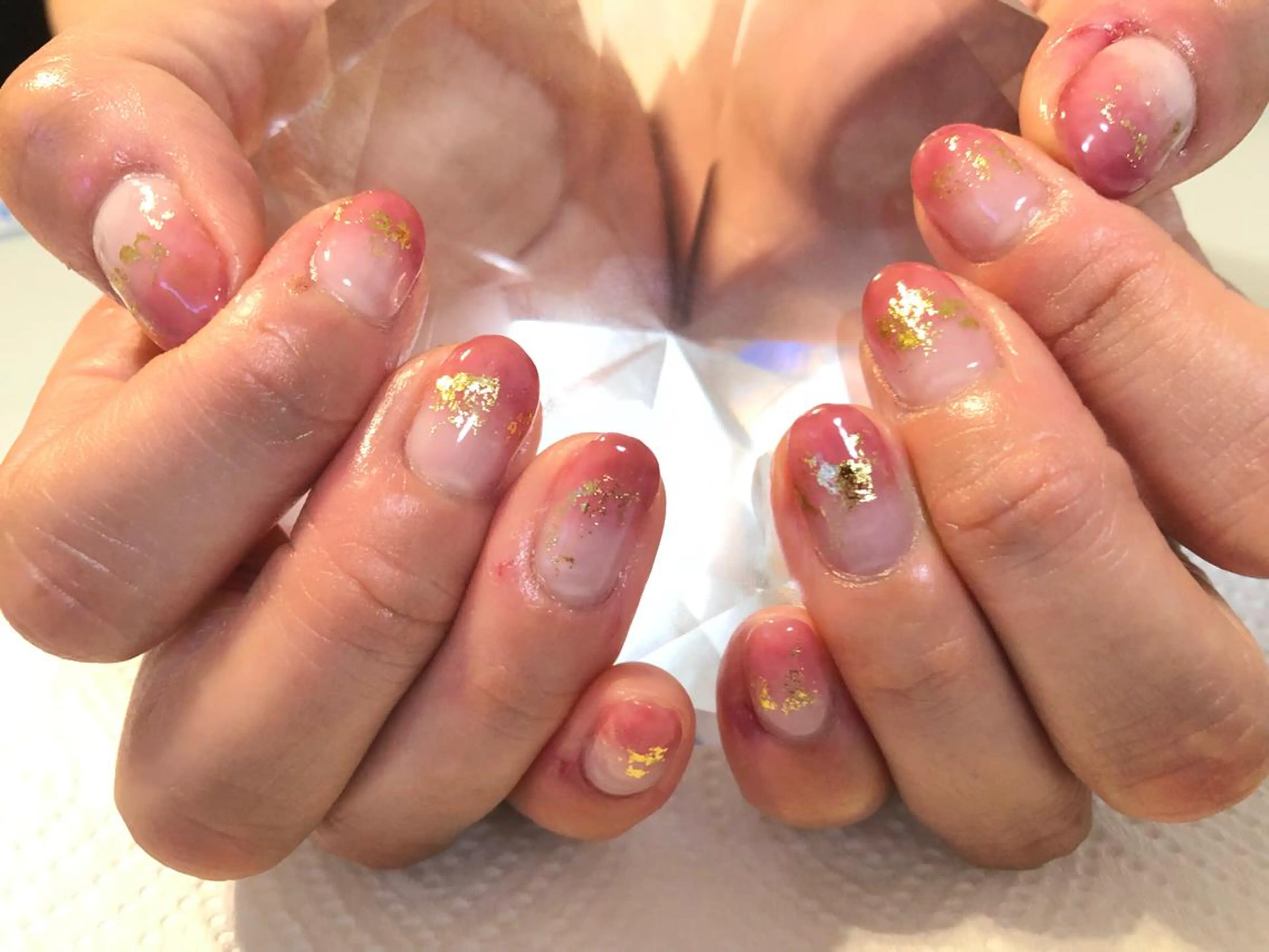 ネイル グラデーション ピンク ハンドネイル eyelash＆nail オクタビアス所属・オクタ ビアスのマツエク・マツパデザイン