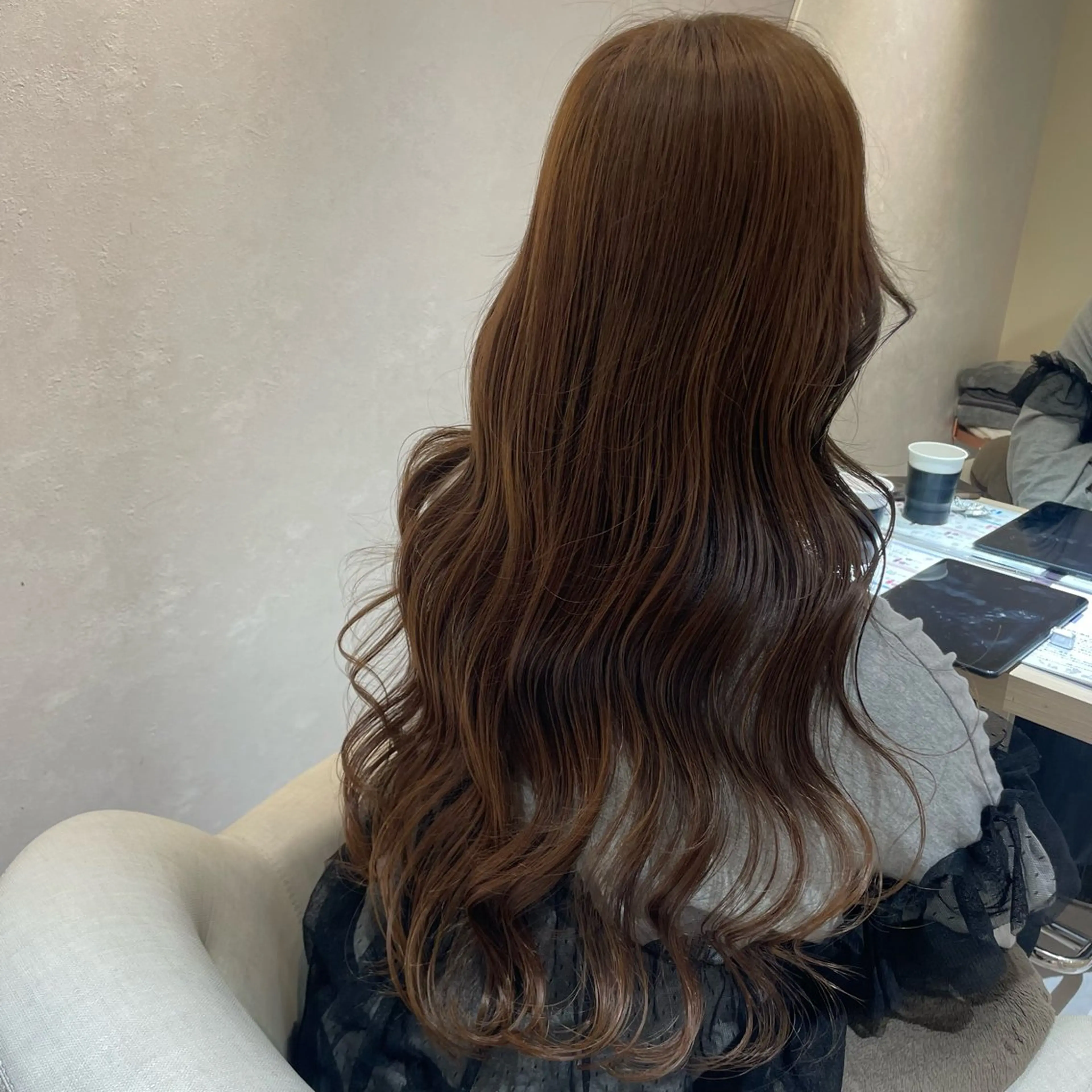 ロング カット ヘアカラー トリートメント ヘッドスパ youres hair 日吉所属・マホ ꕀワンホンꕀガーリーのヘアスタイル