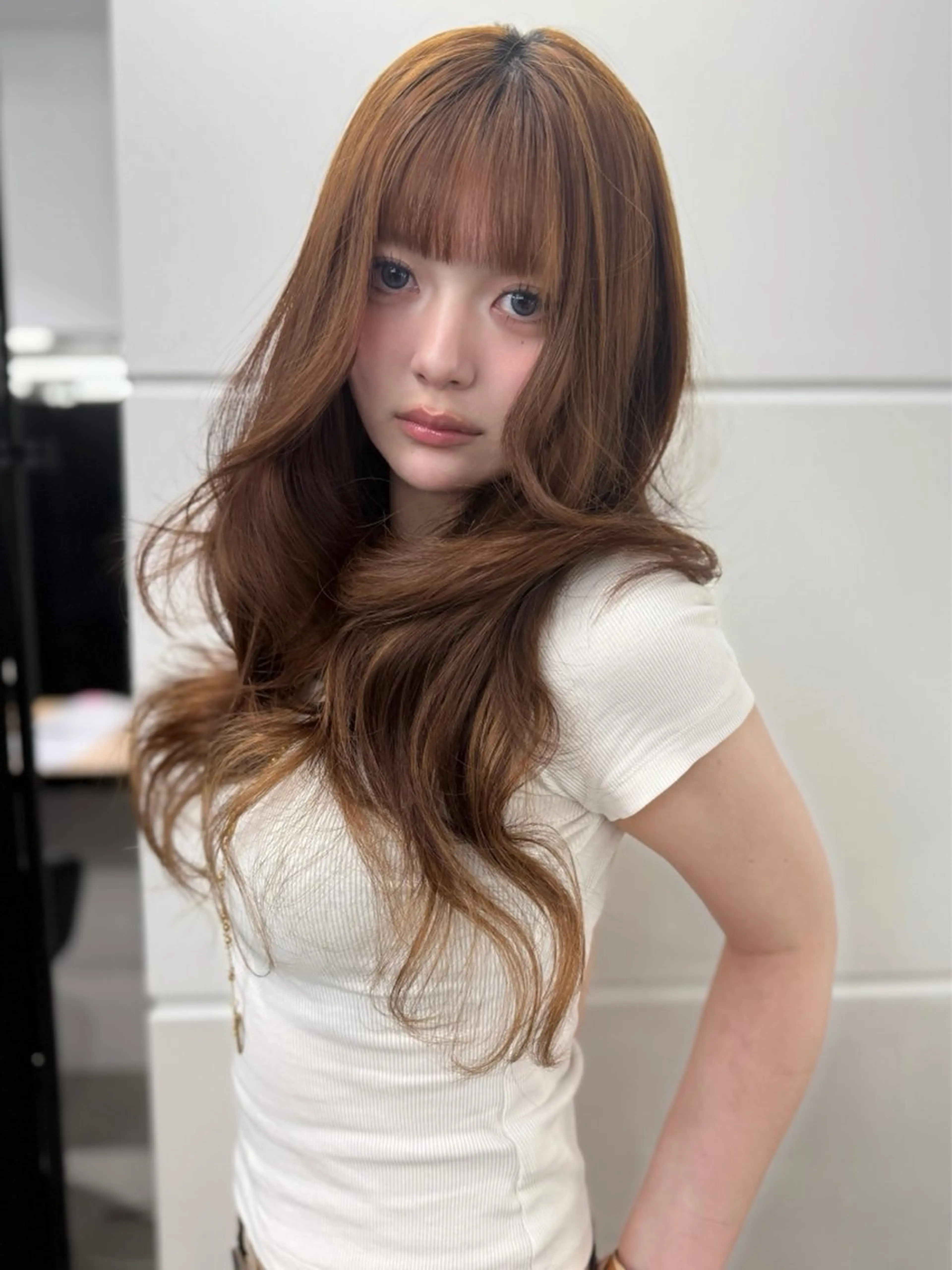 ロング カラー ベージュカラー ブリーチ ダブルカラー ブリーチなしカラー オリーブベージュ カット ヘアカラー トリートメント Sea Shinjuku所属・ハッシュカット/ レイヤー/TERUのヘアスタイル