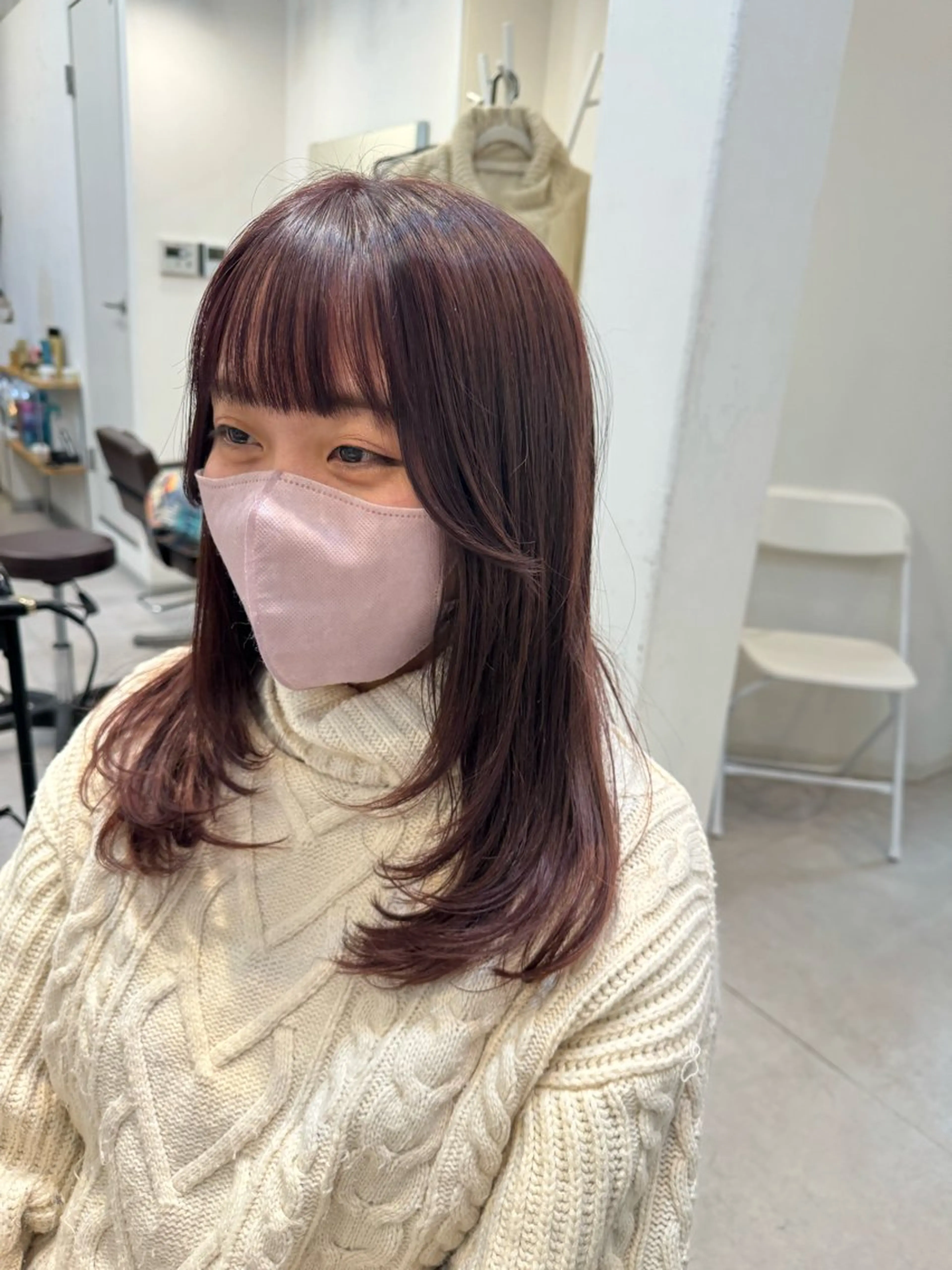 ミディアム カラー ブラウンカラー ピンクカラー ピンクブラウン レイヤーカット カット ヘアカラー トリートメント Dxxxx III所属・女性目線の大人 メンズ*Ayakaのヘアスタイル
