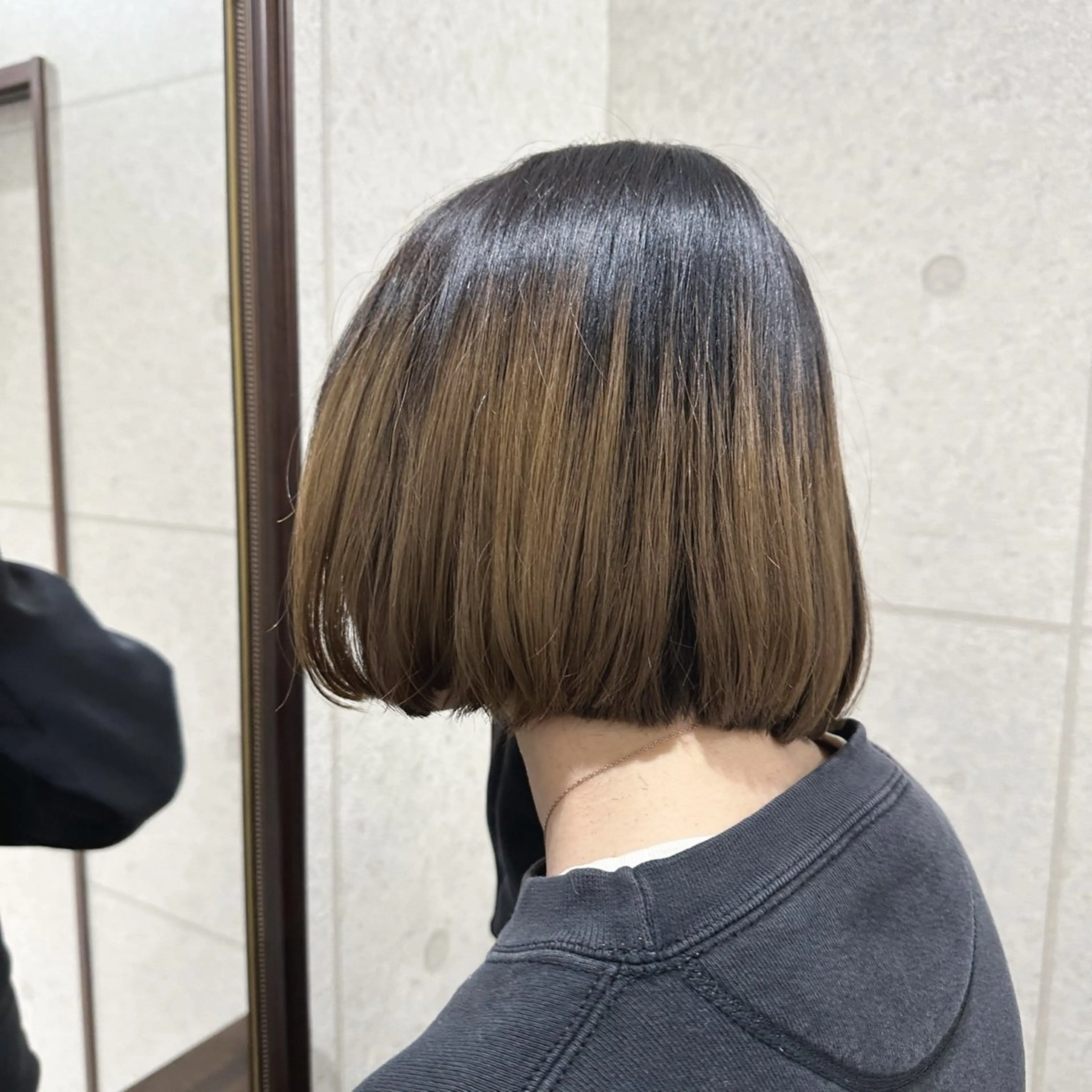ミディアム 切りっぱなしボブ ボブ 遠藤惟斗/自由が丘/ 透明感カラー/パーマのヘアスタイル