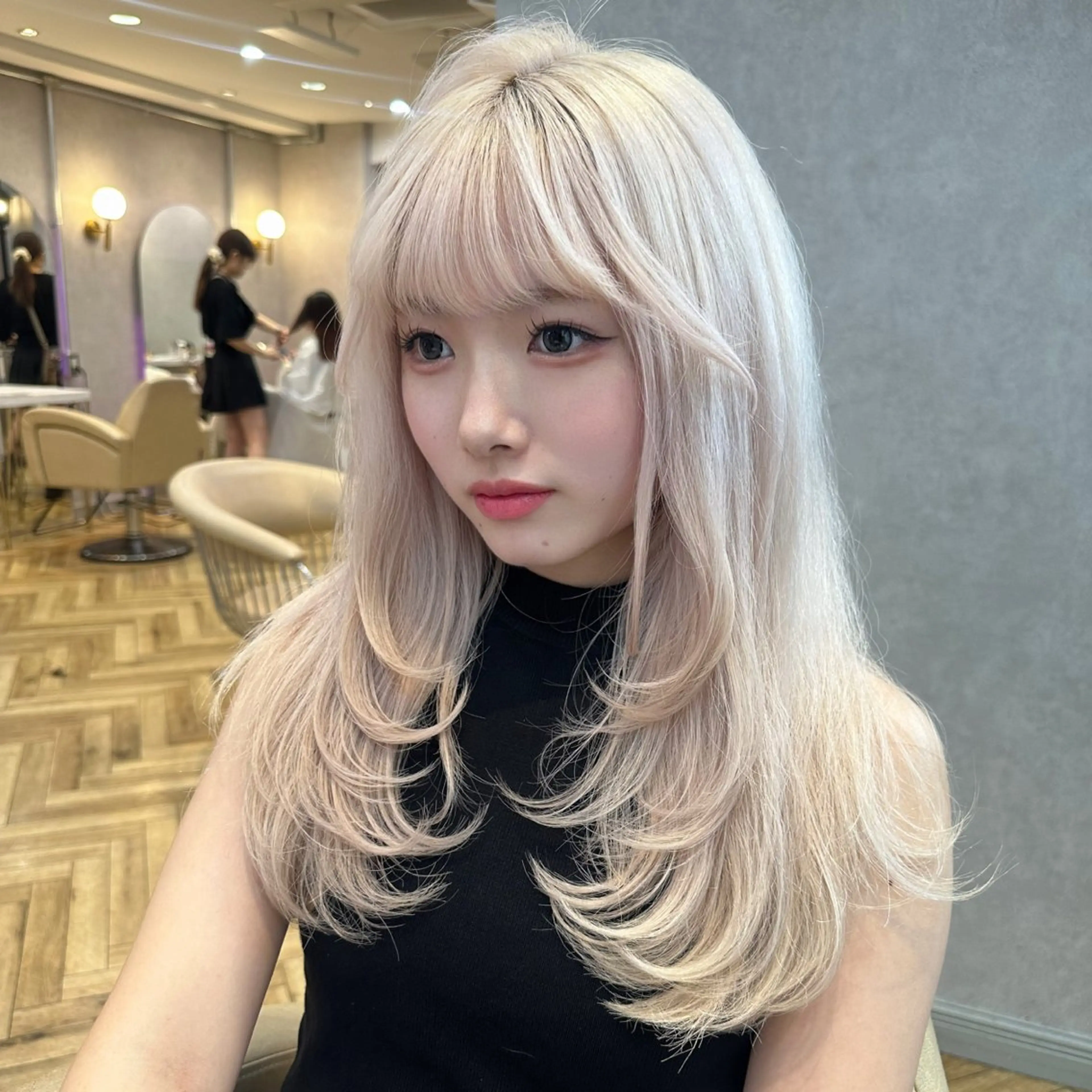 ロング ハイレイヤー レイヤーカット カット ヘアカラー トリートメント ヘアセット 韓国ヘア/レイヤー/ 髪質改善/銀座/田島のヘアスタイル
