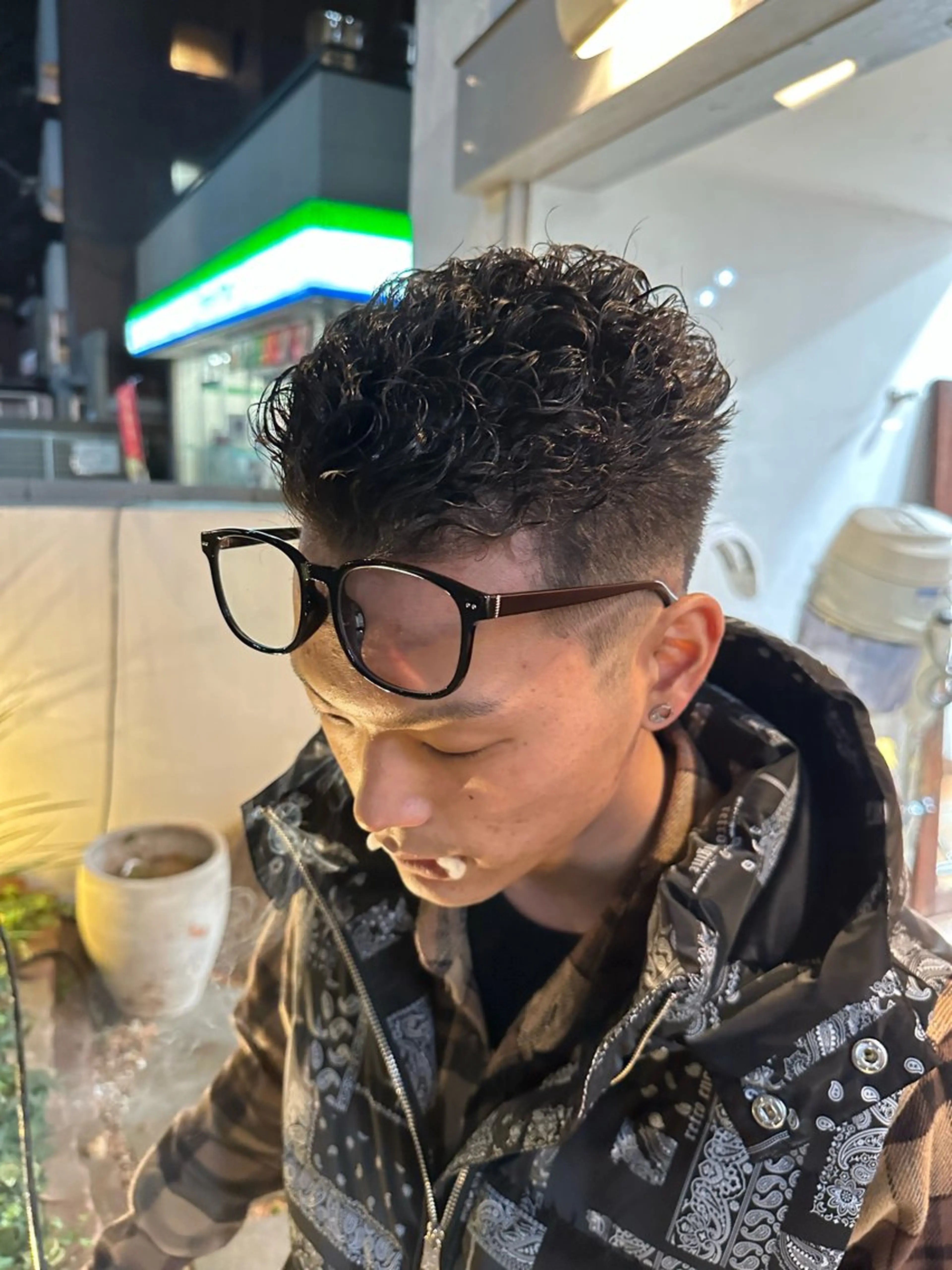 ショート パーマ メンズ フェードカット メンズパーマ スキンフェード カット パーマ KAKERU/ボブ/ ショート/パーマ🌱のヘアスタイル