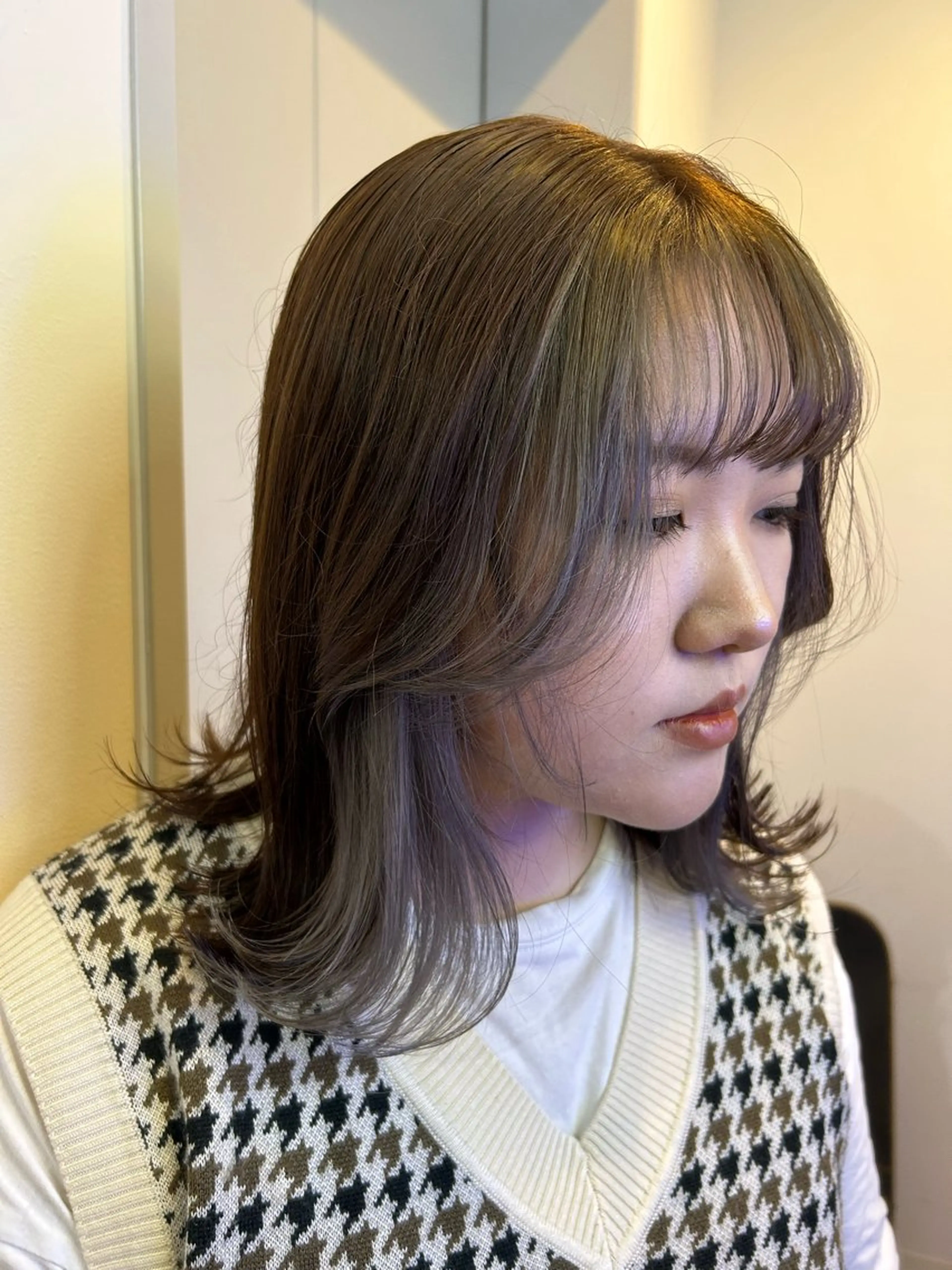 ミディアム カラー カット ヘアカラー トリートメント ikeda shioriのヘアスタイル
