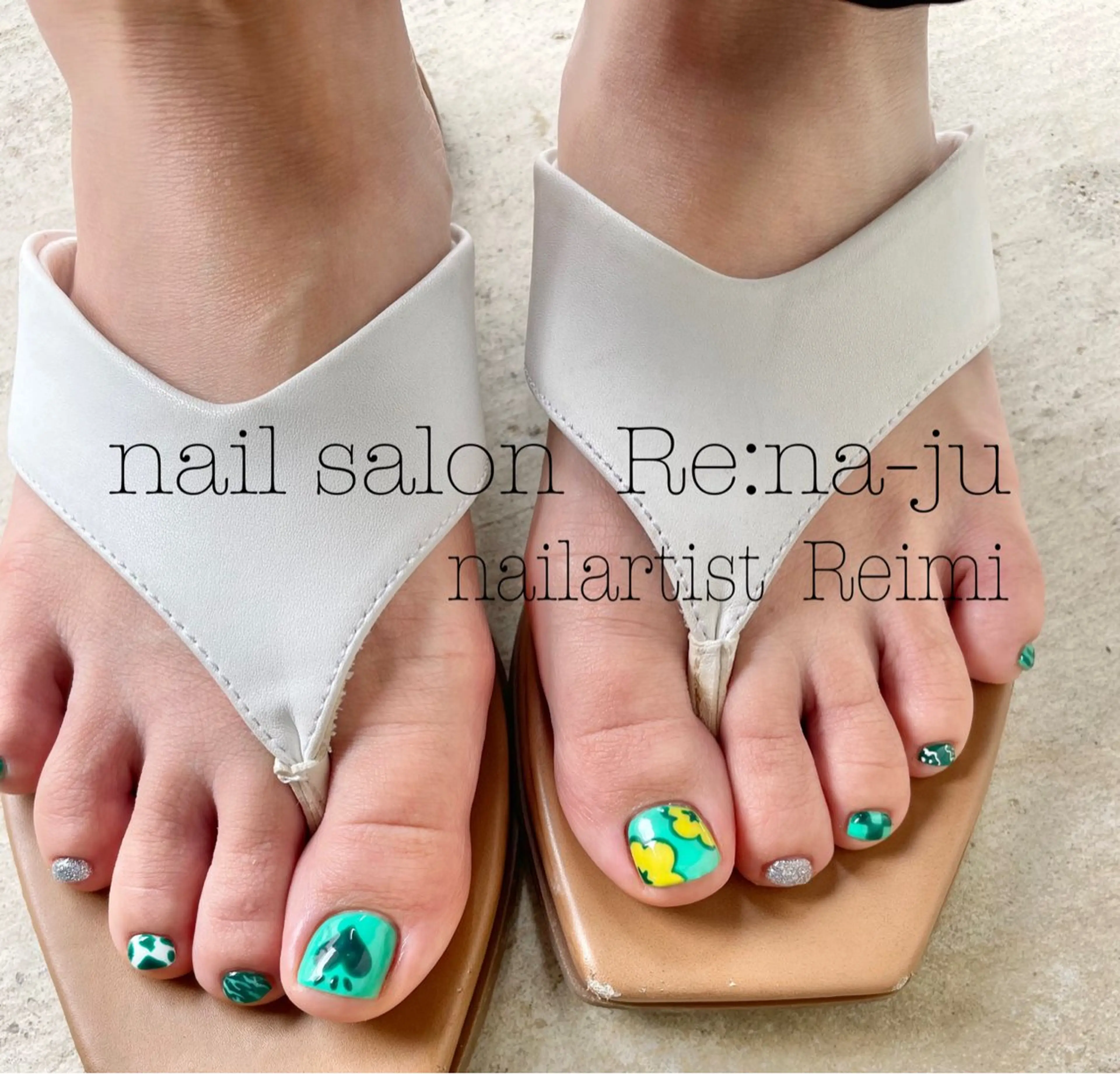 ネイル 持ち込み フットネイル nail salon Re:na-juのネイルデザイン