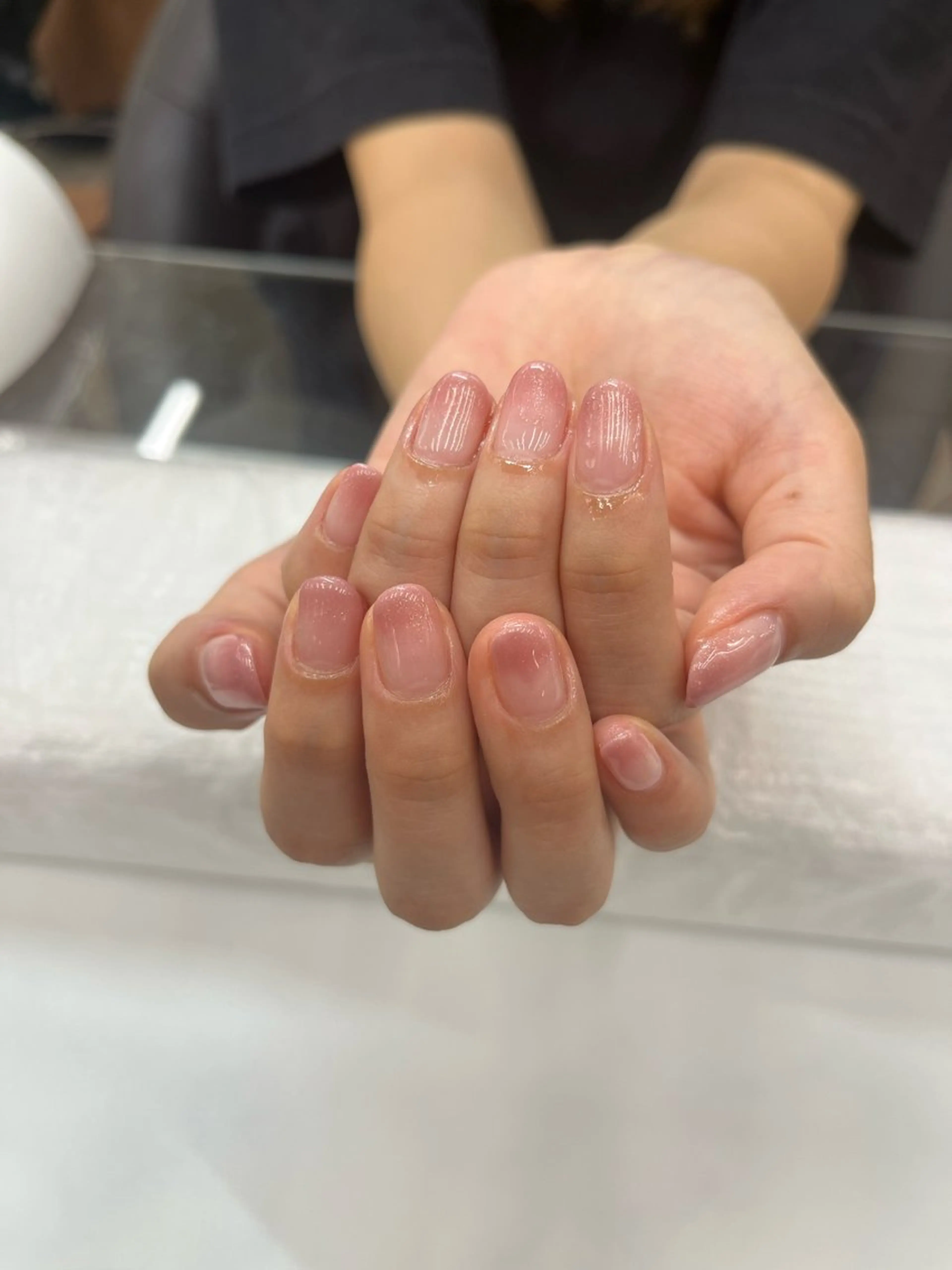 ネイル クリアネイル グラデーション キラキラネイル MAXKELLY YUNAのネイルデザイン