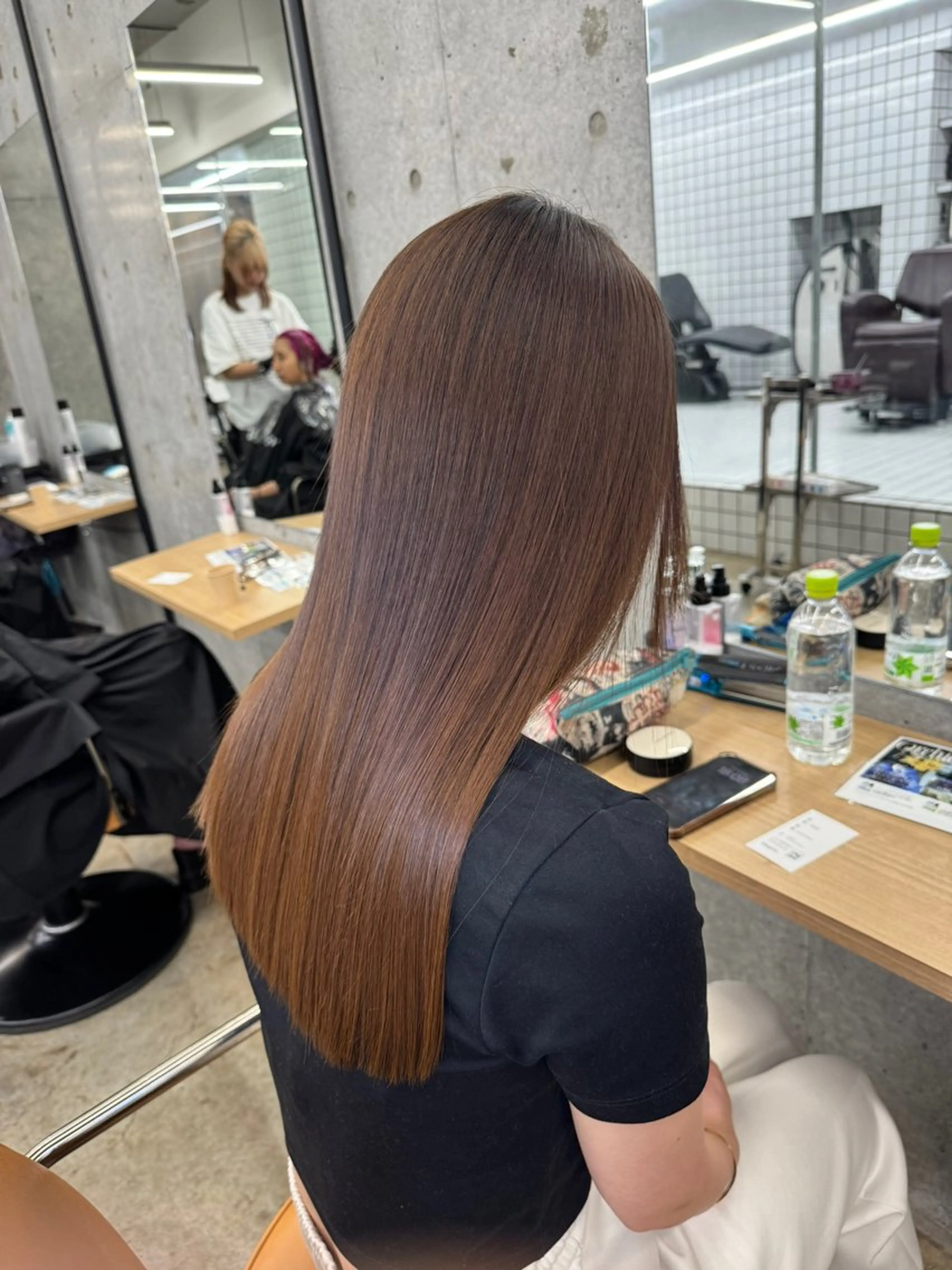 ロング 髪質改善 レイヤーカット 縮毛矯正 トリートメント 縮毛矯正 トリートメント 髪質改善×縮毛矯正× 艶カラー 吉原和磨のヘアスタイル