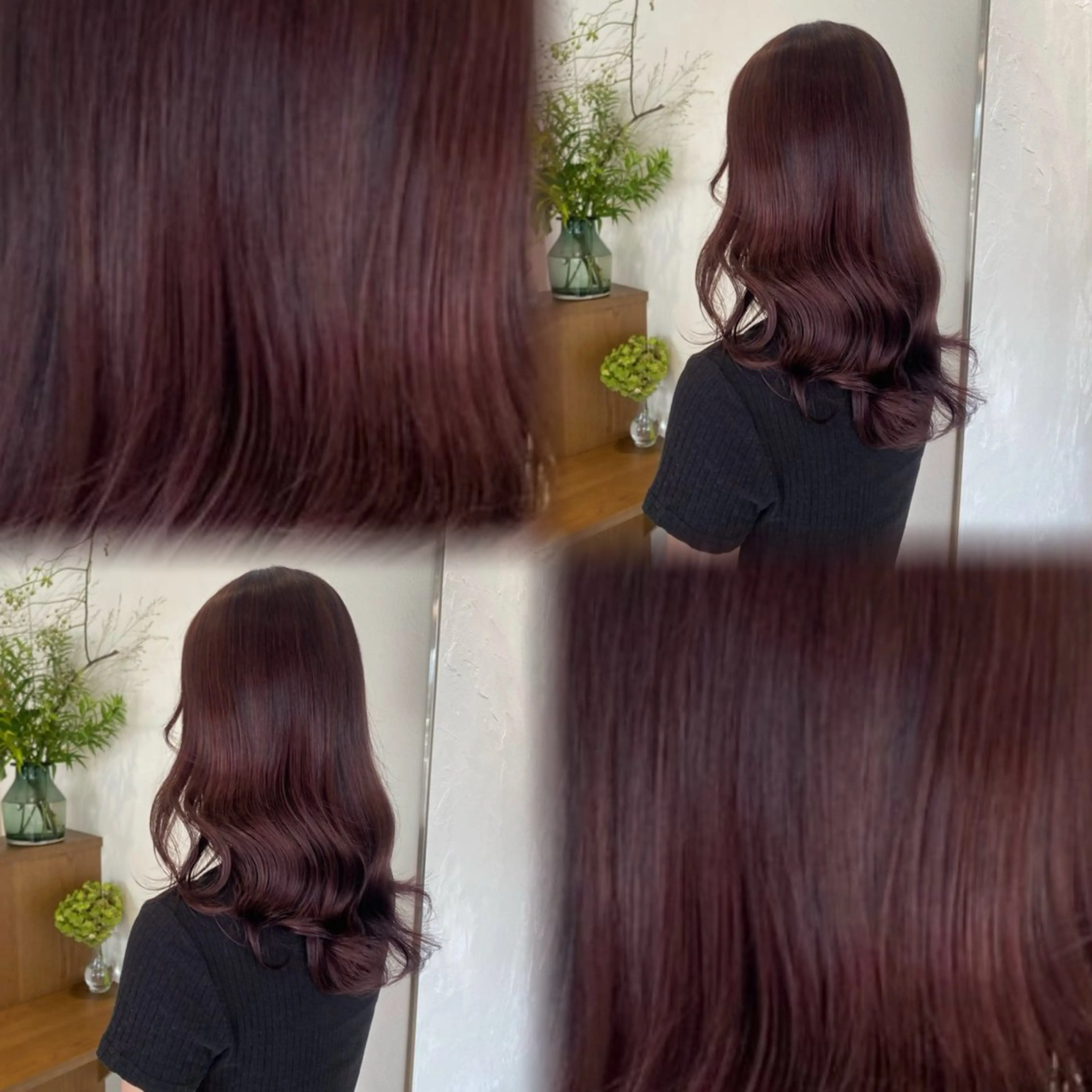 ロング カラー ピンクカラー レッドカラー 韓国風ヘア カット ヘアカラー トリートメント suzuna/暖色/ ヘッドスパ/ヘアケアのヘアスタイル