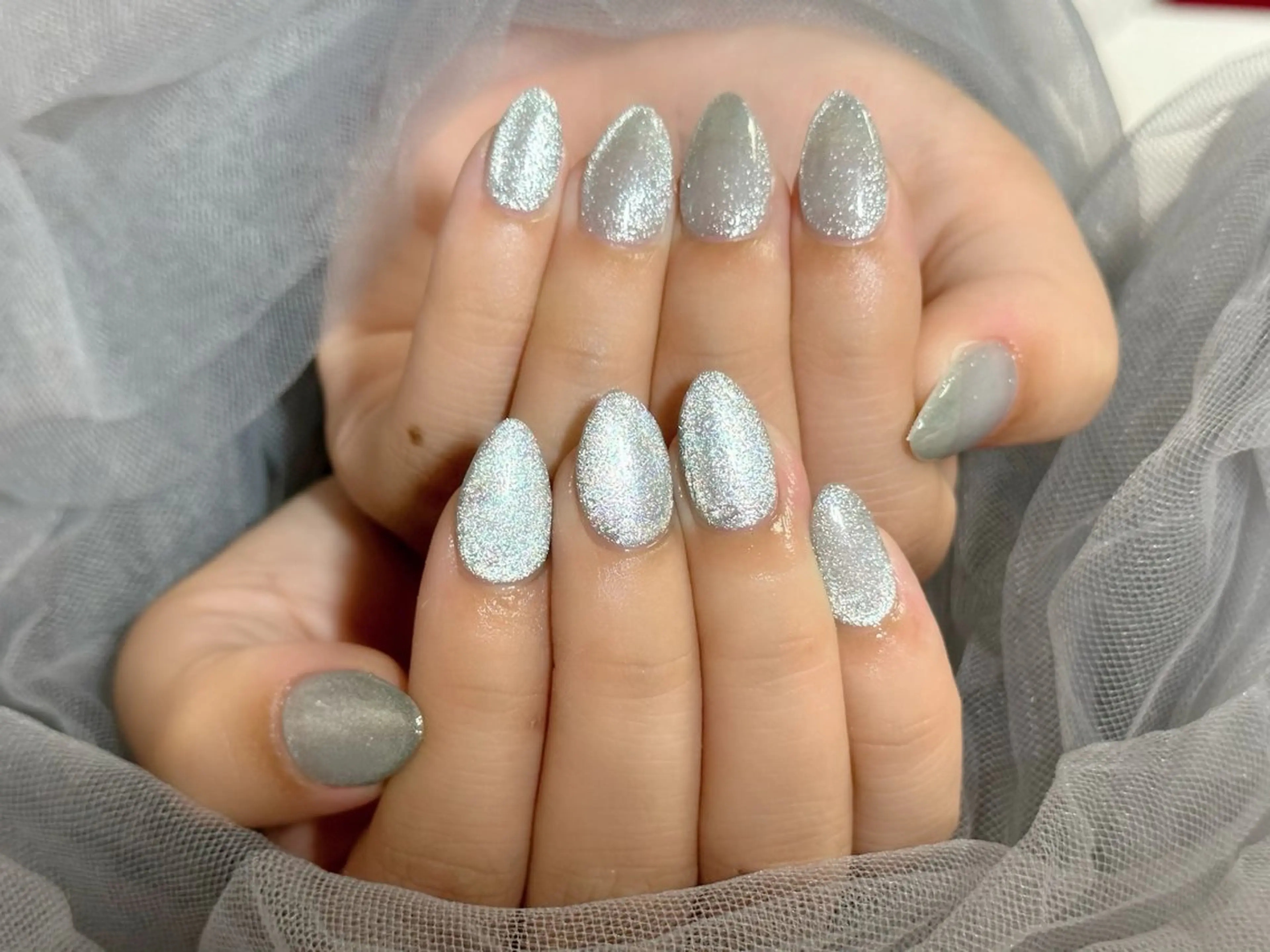 ネイル 水色 マグネットネイル ハンドネイル KURELLY所属・Nail Salon KURELLYのネイルデザイン