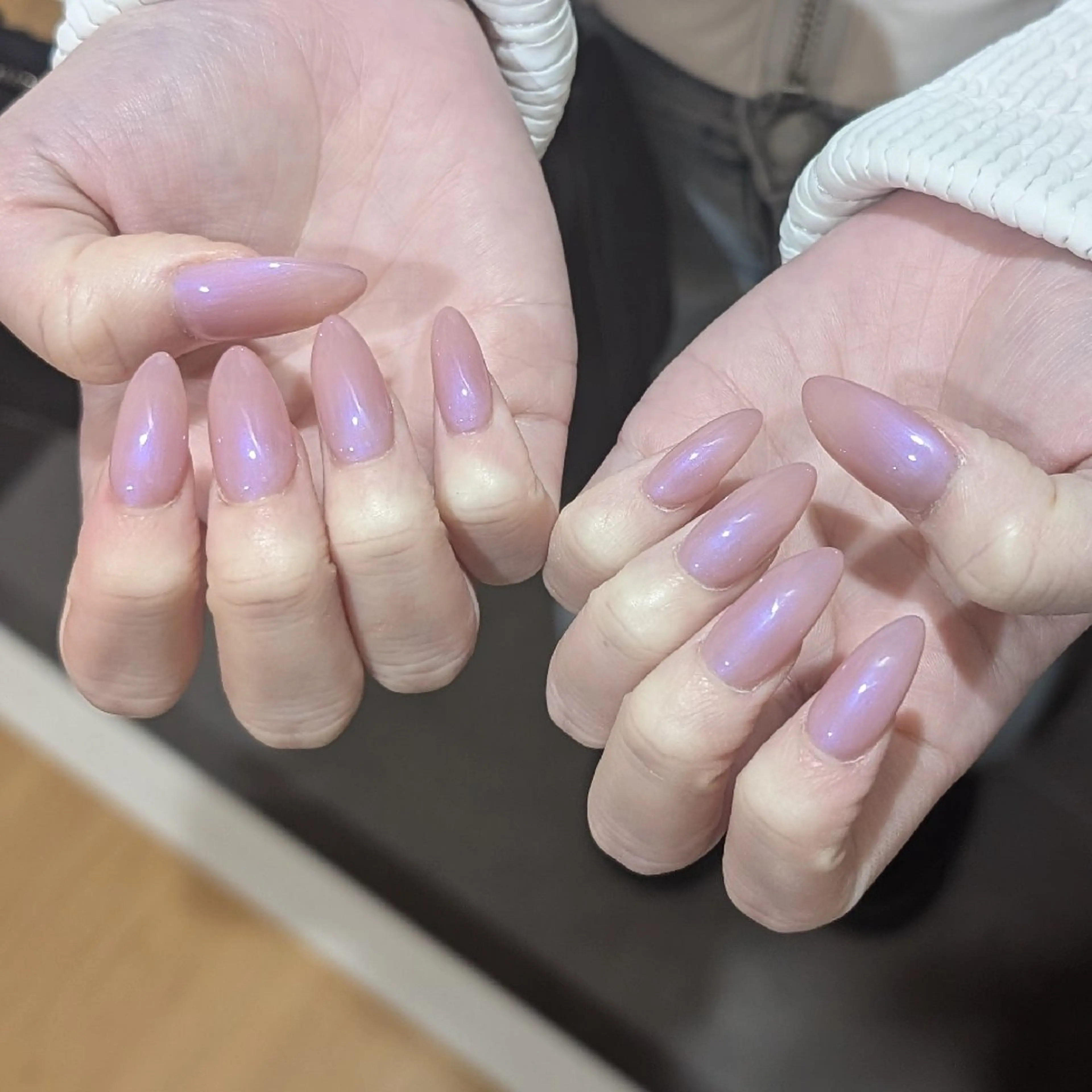 ネイル 長さ出し ロングネイル ワンカラーネイル ピンク パープル Nail salon Euphoria所属・Euphoria 【 suzuki 】のネイルデザイン