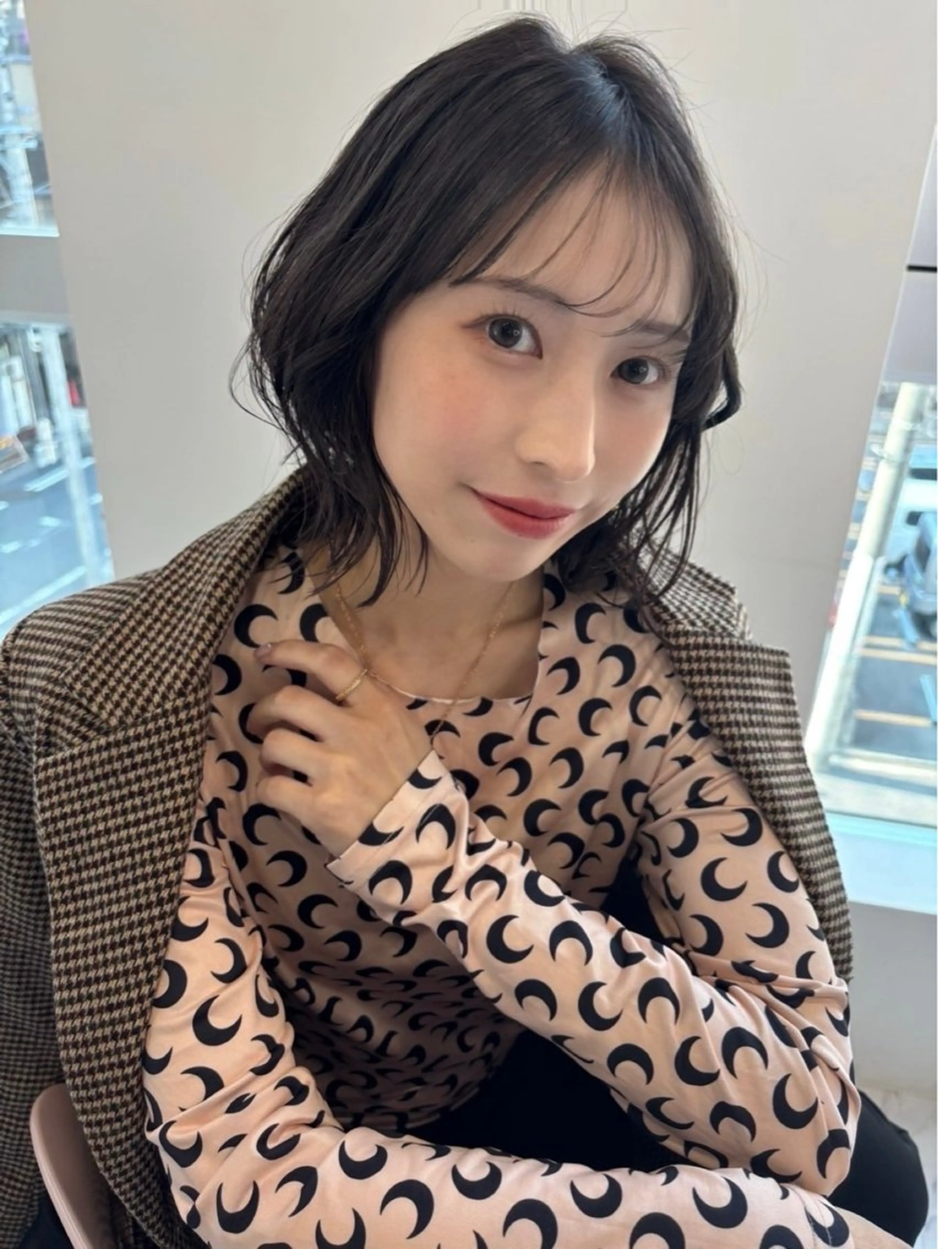 ミディアム カラー ボブ くびれヘア MONA SAYAKAのヘアスタイル