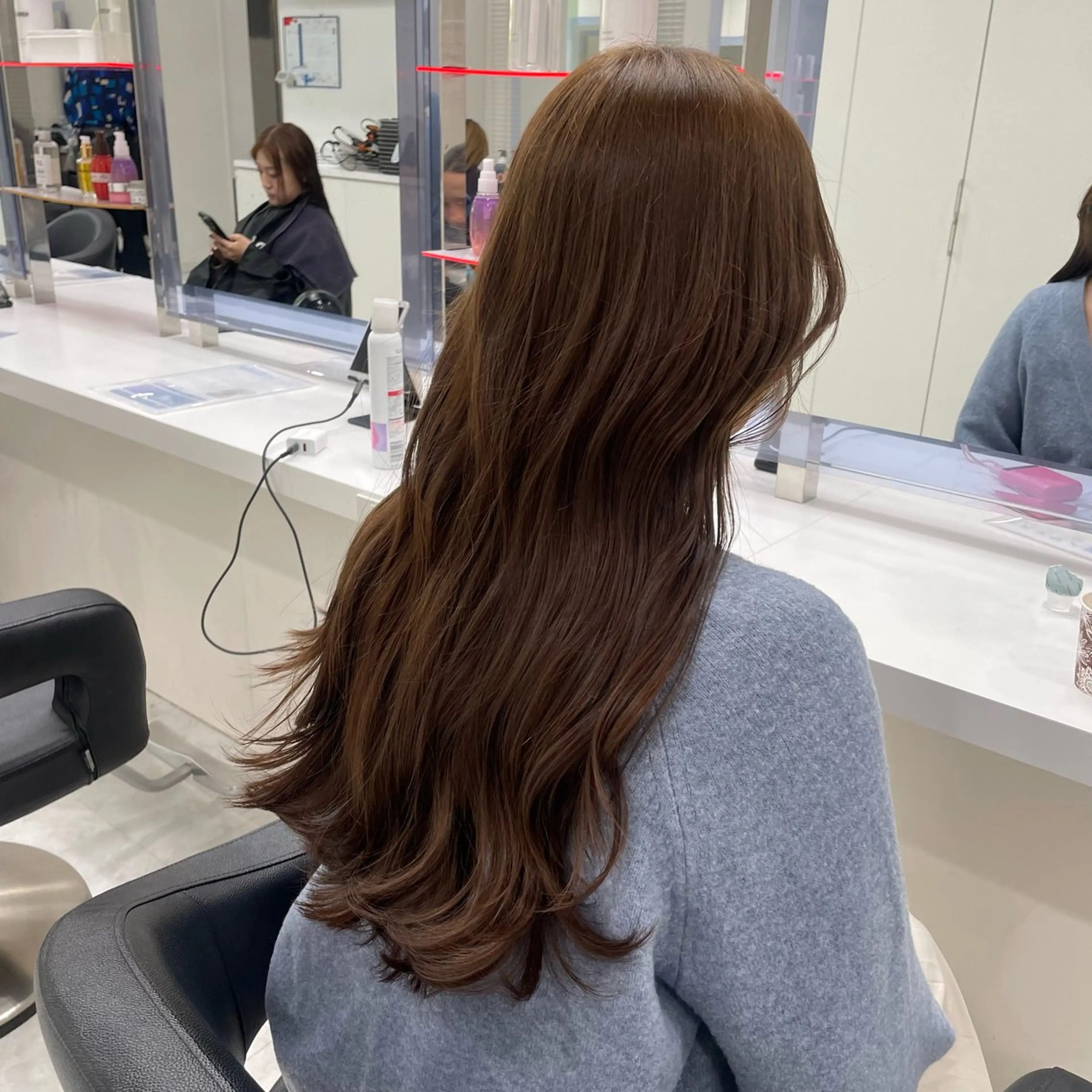 ミディアム ヘアカラー トリートメント ヘッドスパ ヘアセット 大人っぽ上品🤍韓国 レイヤー🤍ふうがのヘアスタイル