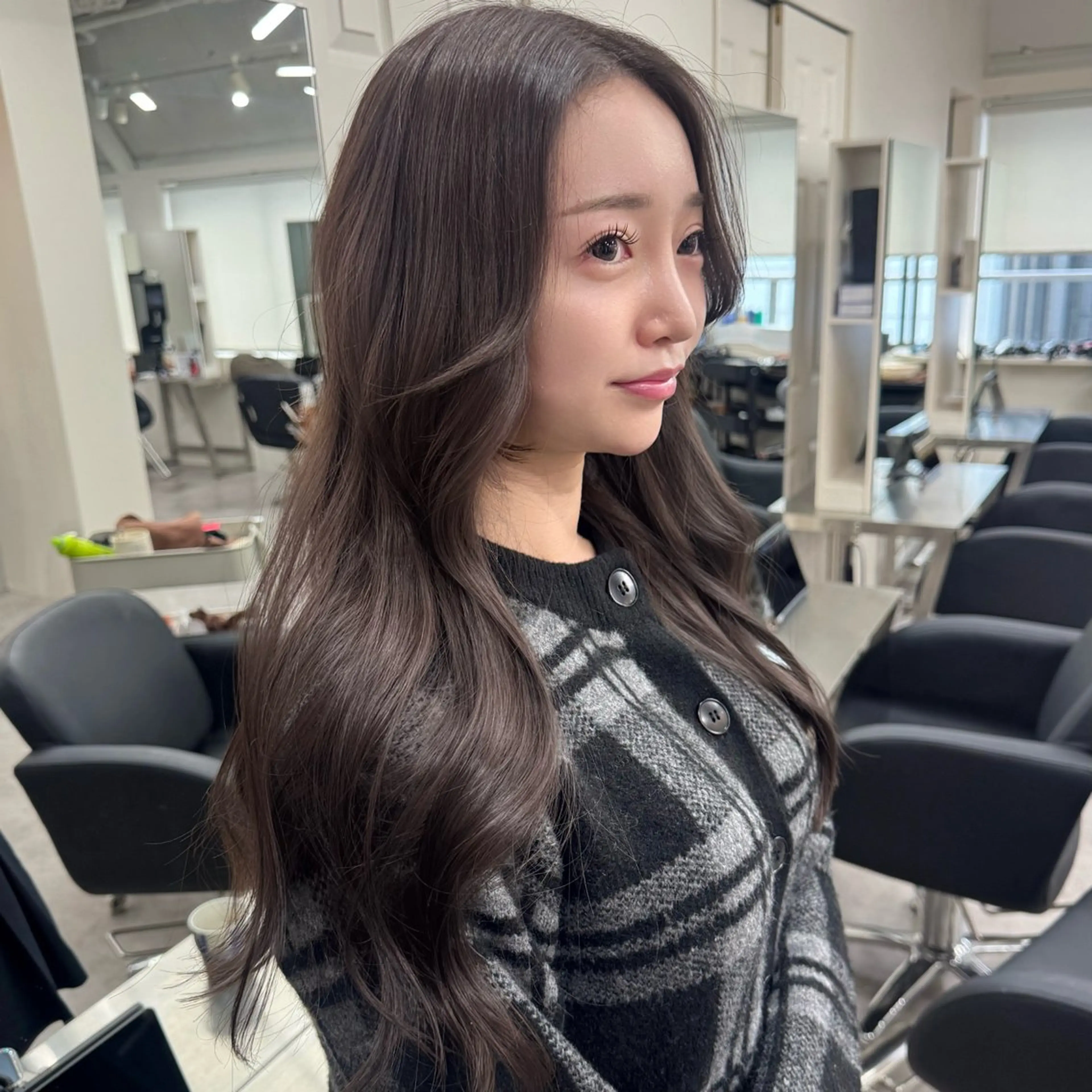 ロング カラー カット ヘアカラー トリートメント 🎀髪質改善×韓国レ イヤー×透明感/米田のヘアスタイル