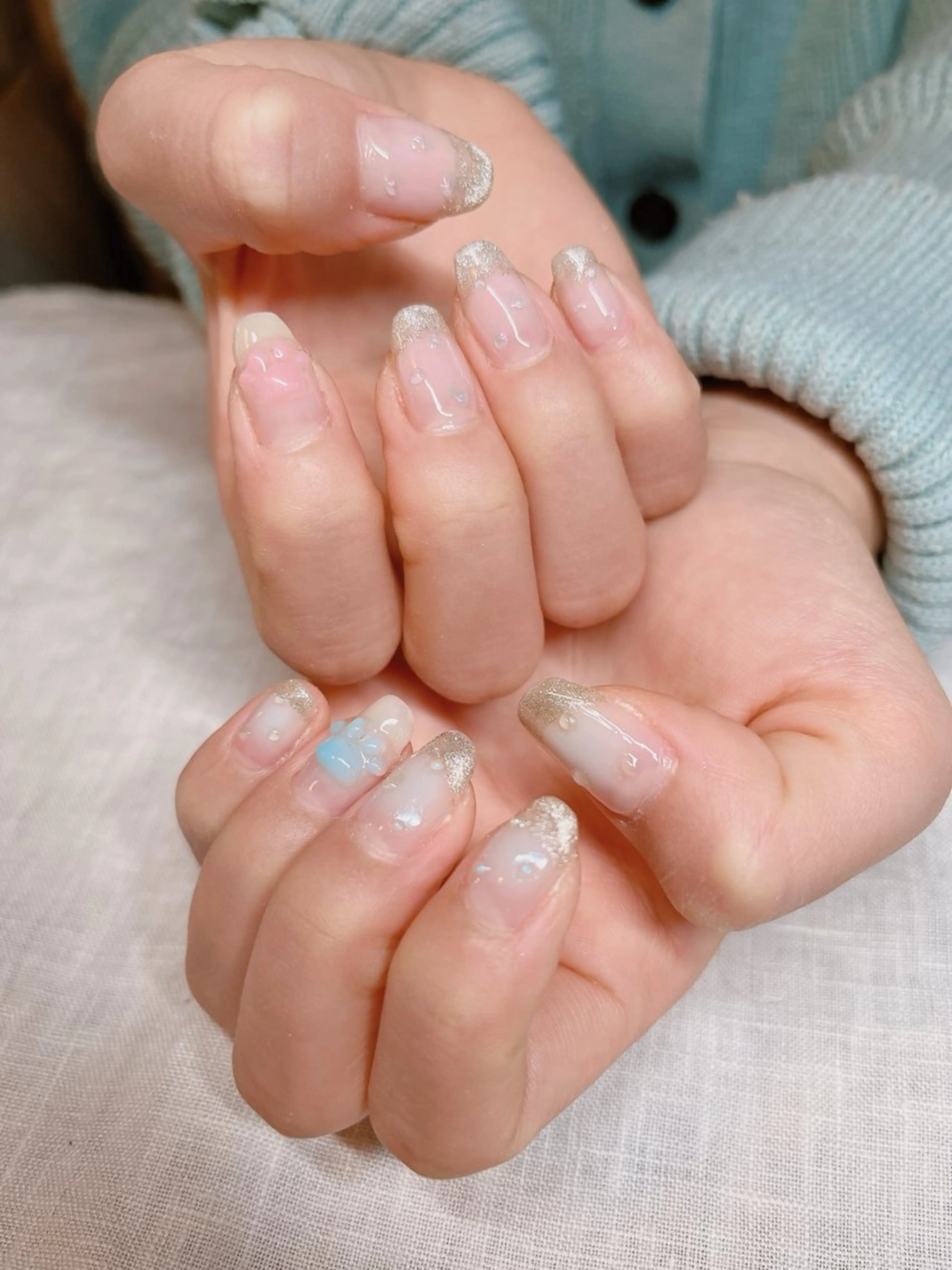 ネイル チークネイル 持ち込み atelier mofのネイルデザイン