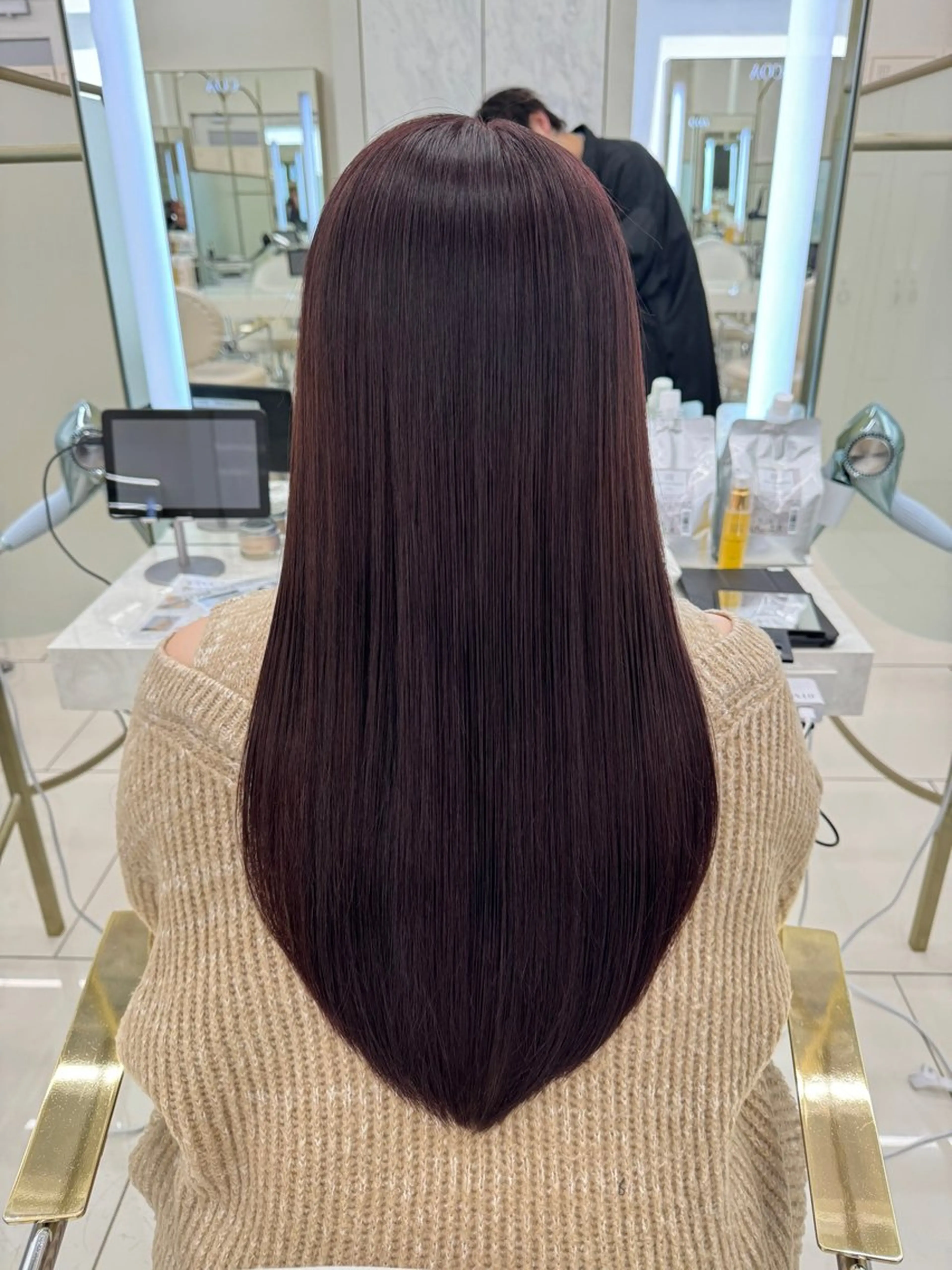 ロング カラー カット トリートメント COA GINZA 空也/前髪/顔まわりのヘアスタイル