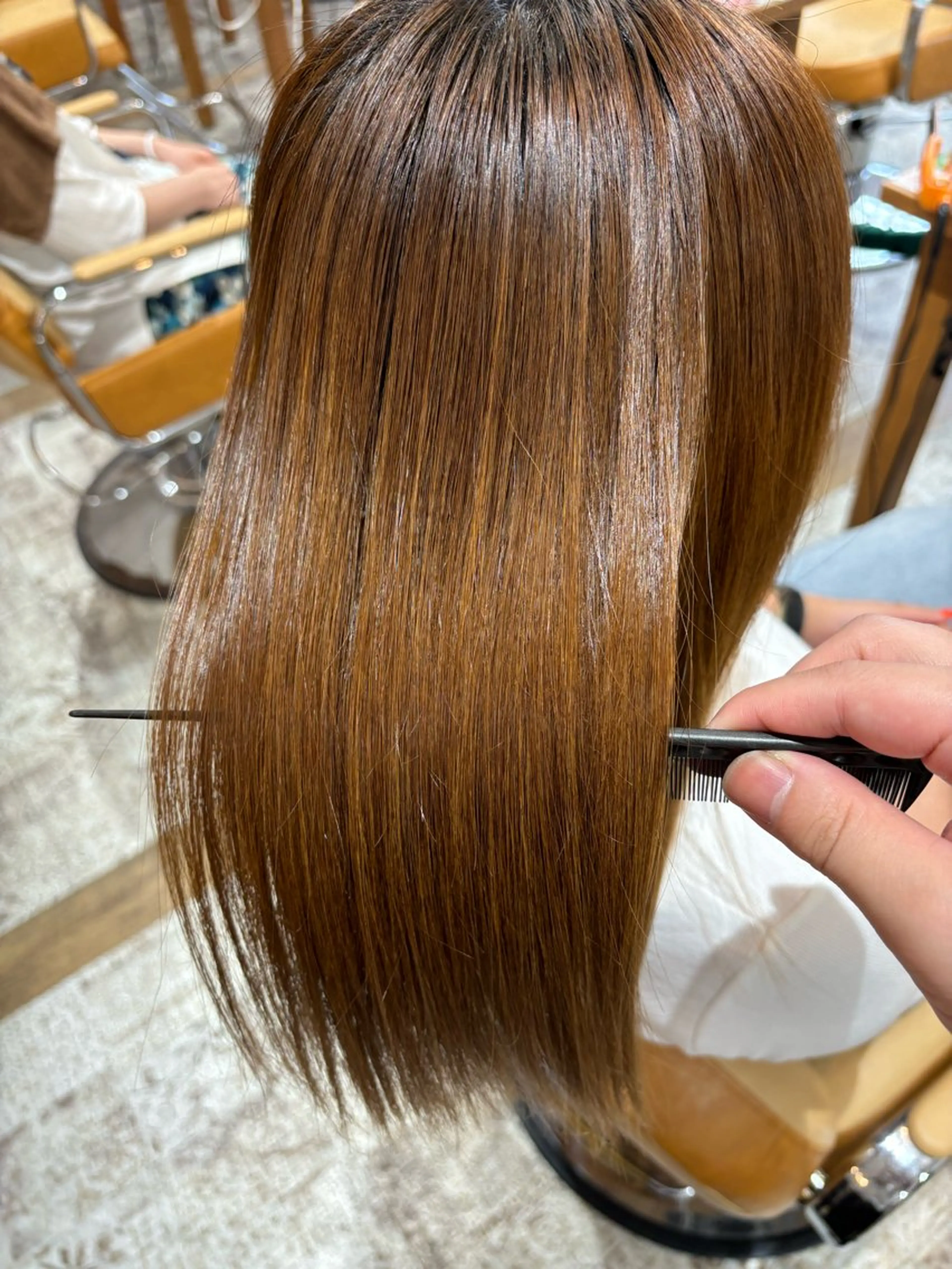 ロング カット 縮毛矯正 Re にしざわ しんまのヘアスタイル