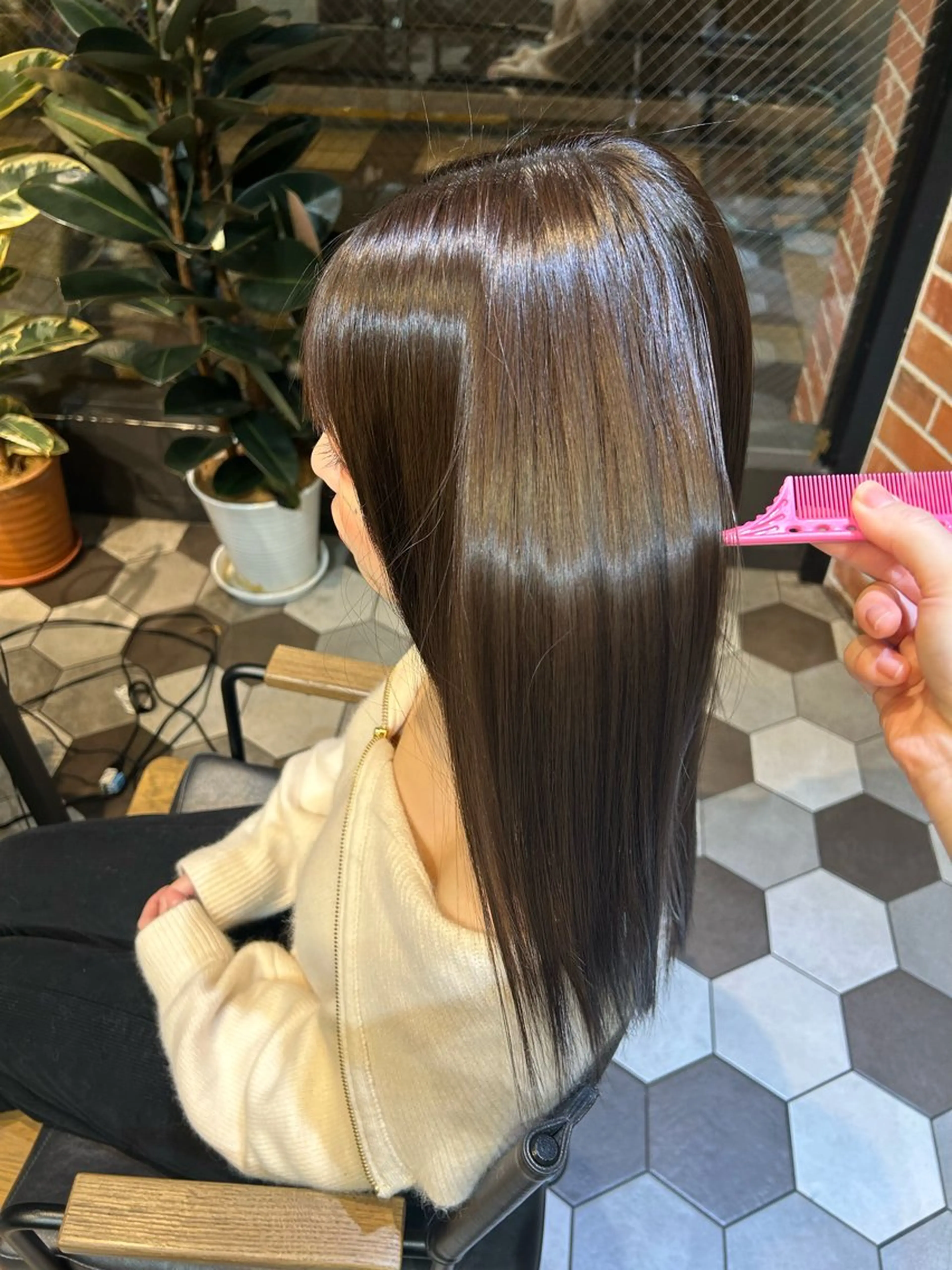 ロング カラー ヘアカラー 縮毛矯正 nina/髪質改善 /柔らかな艶髪🫧のヘアスタイル