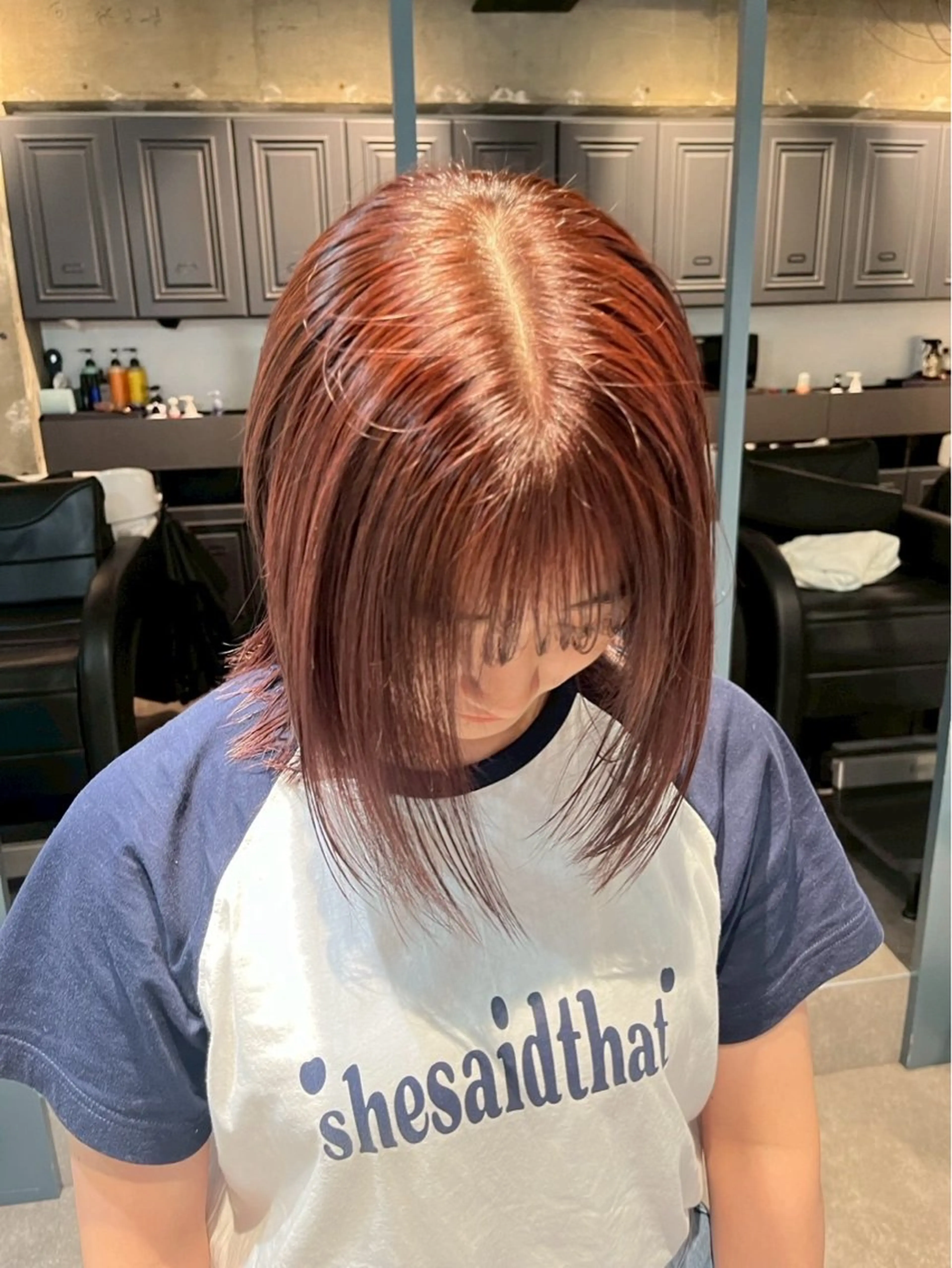ミディアム カラー ヘアカラー 🎀咲月🎀レイヤー /暖色透明感カラーのマツエク・マツパデザイン