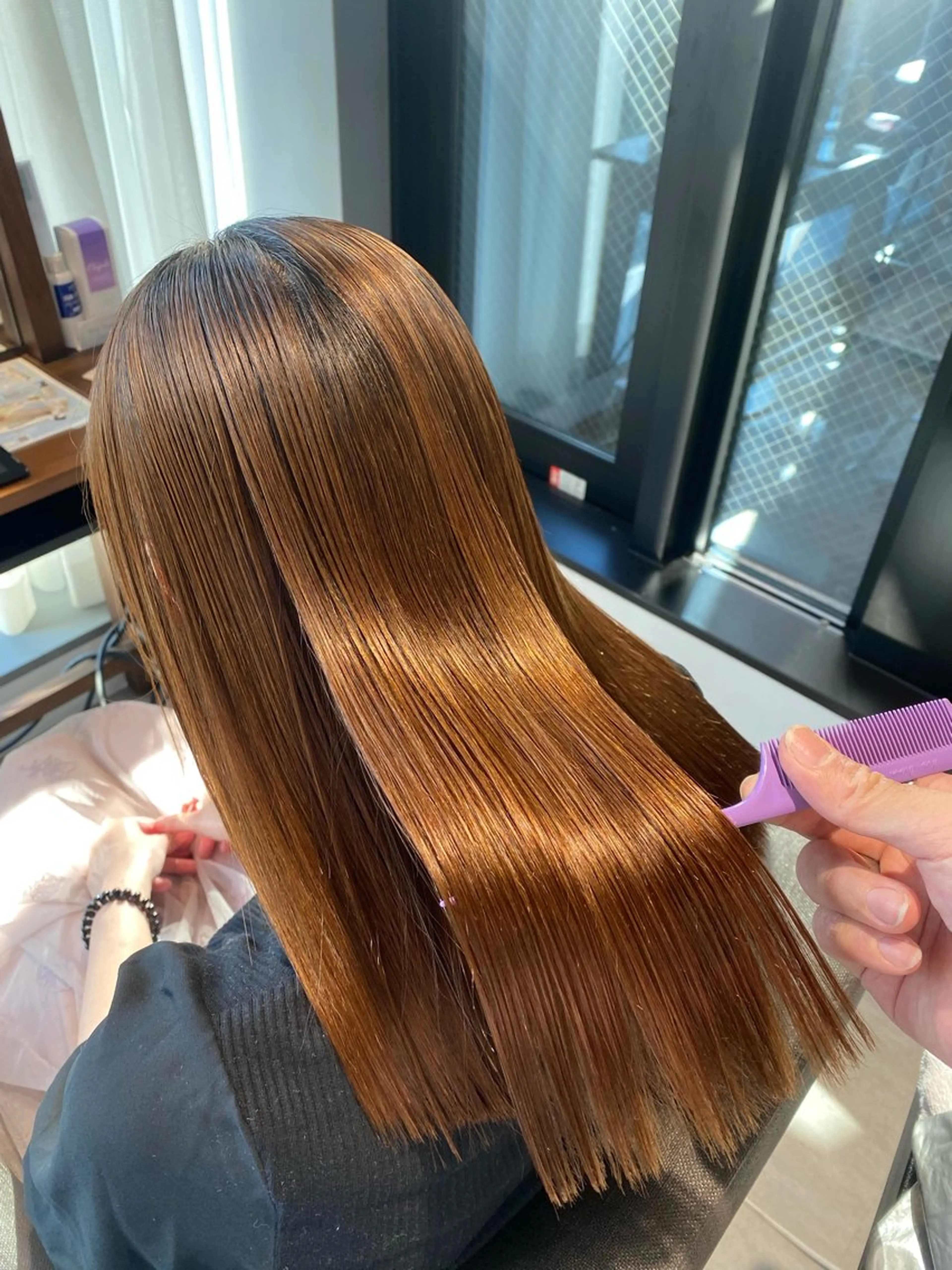 ロング カット 縮毛矯正 トリートメント 本間 しゅうまのヘアスタイル