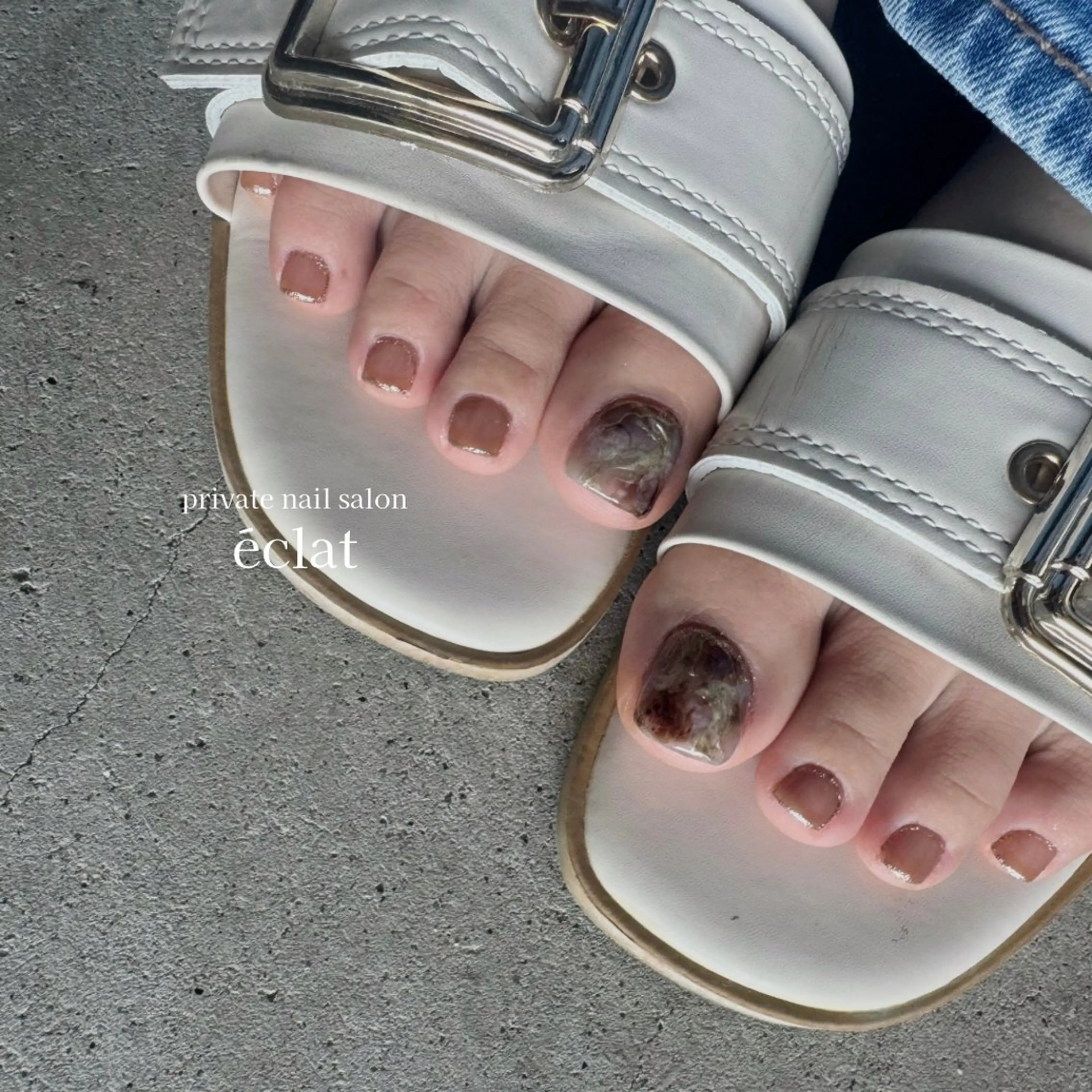 ネイル アートネイル フットネイル ニュアンスネイル nailsalon éclatのネイルデザイン