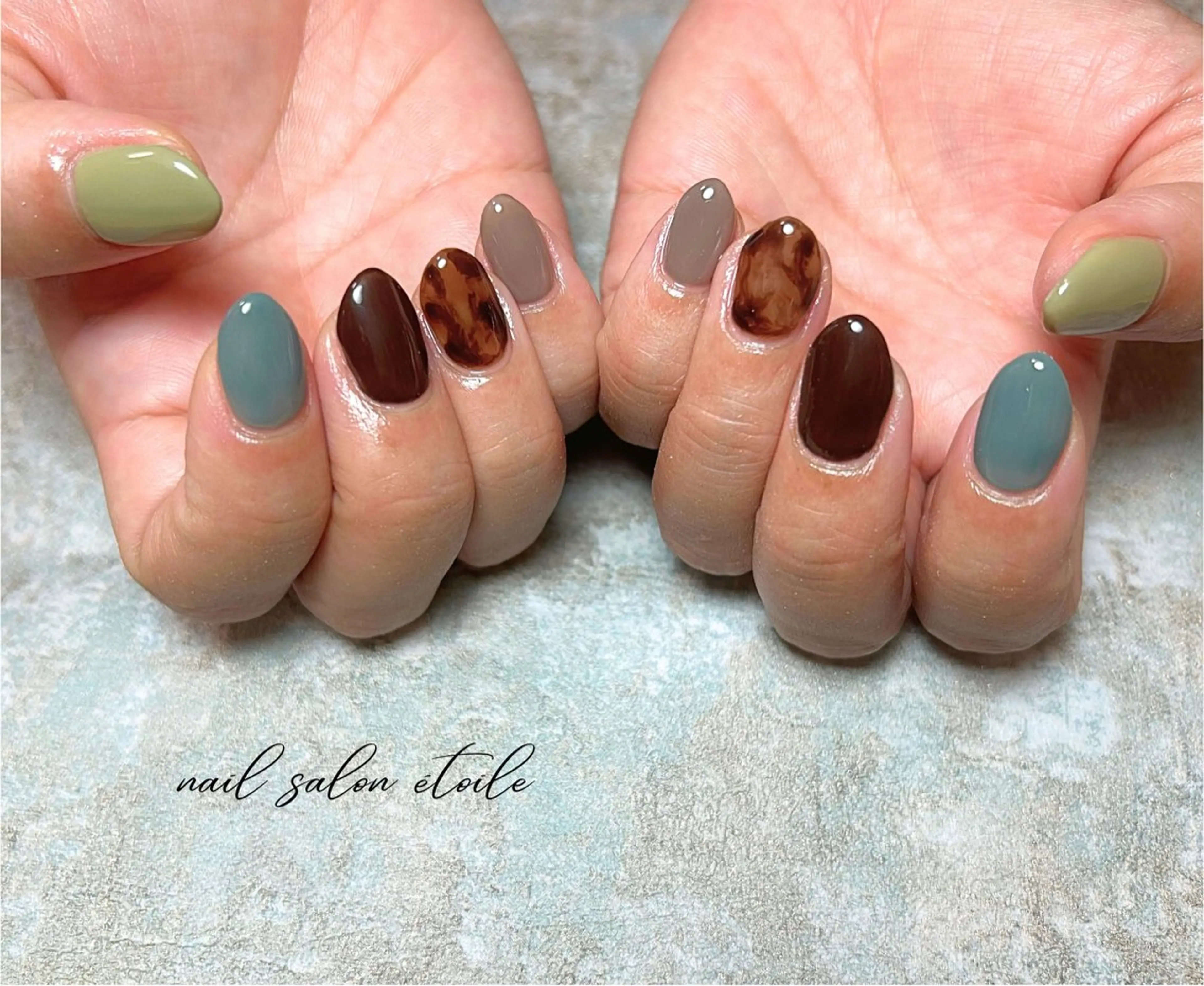 ネイル べっ甲ネイル ハンドネイル nail salon étoileのネイルデザイン