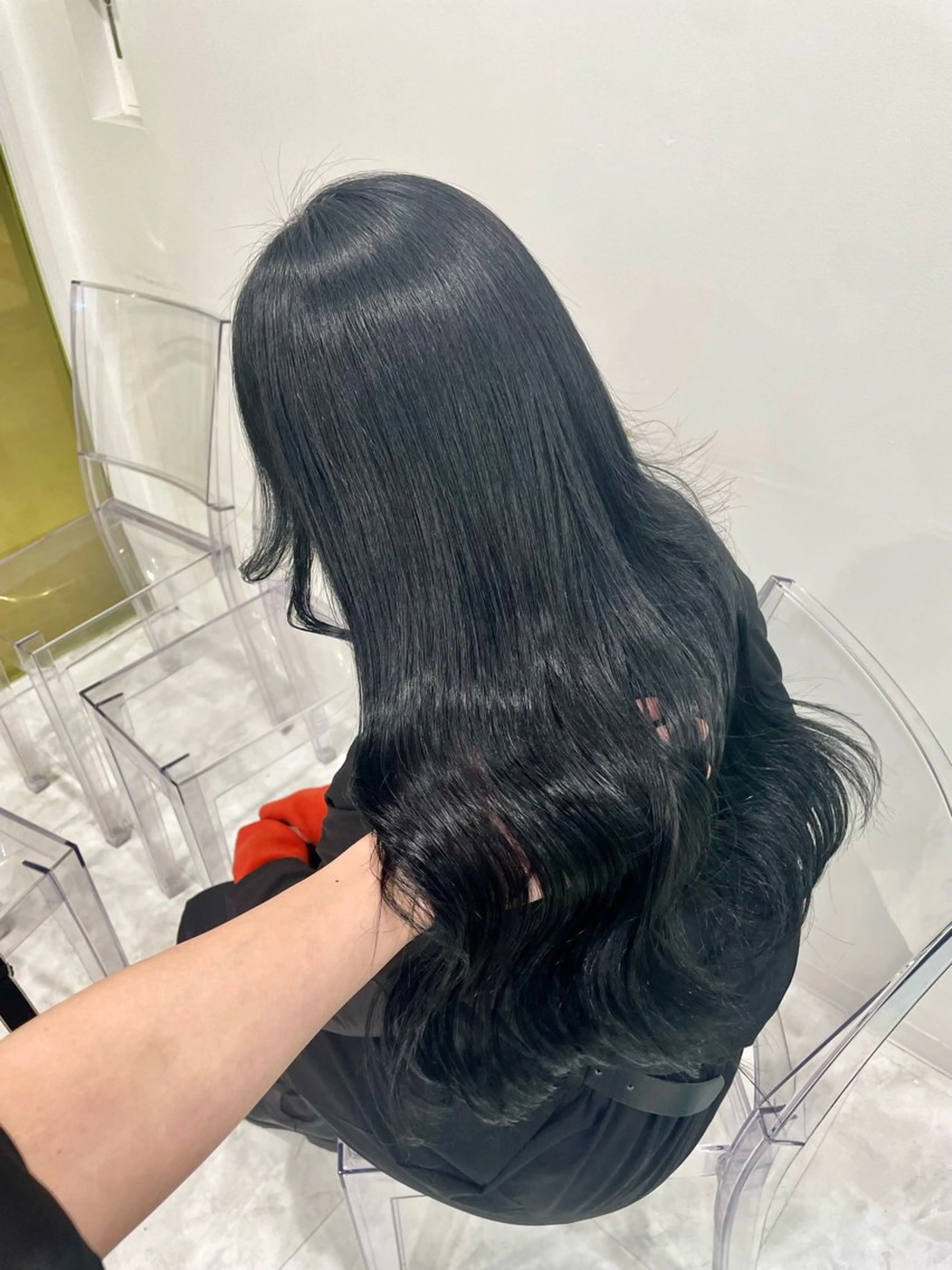 ロング カラー 黒髪 ヘアカラー 🧸韓国風艶髪/ 透明感抜群カラー🧸のヘアスタイル