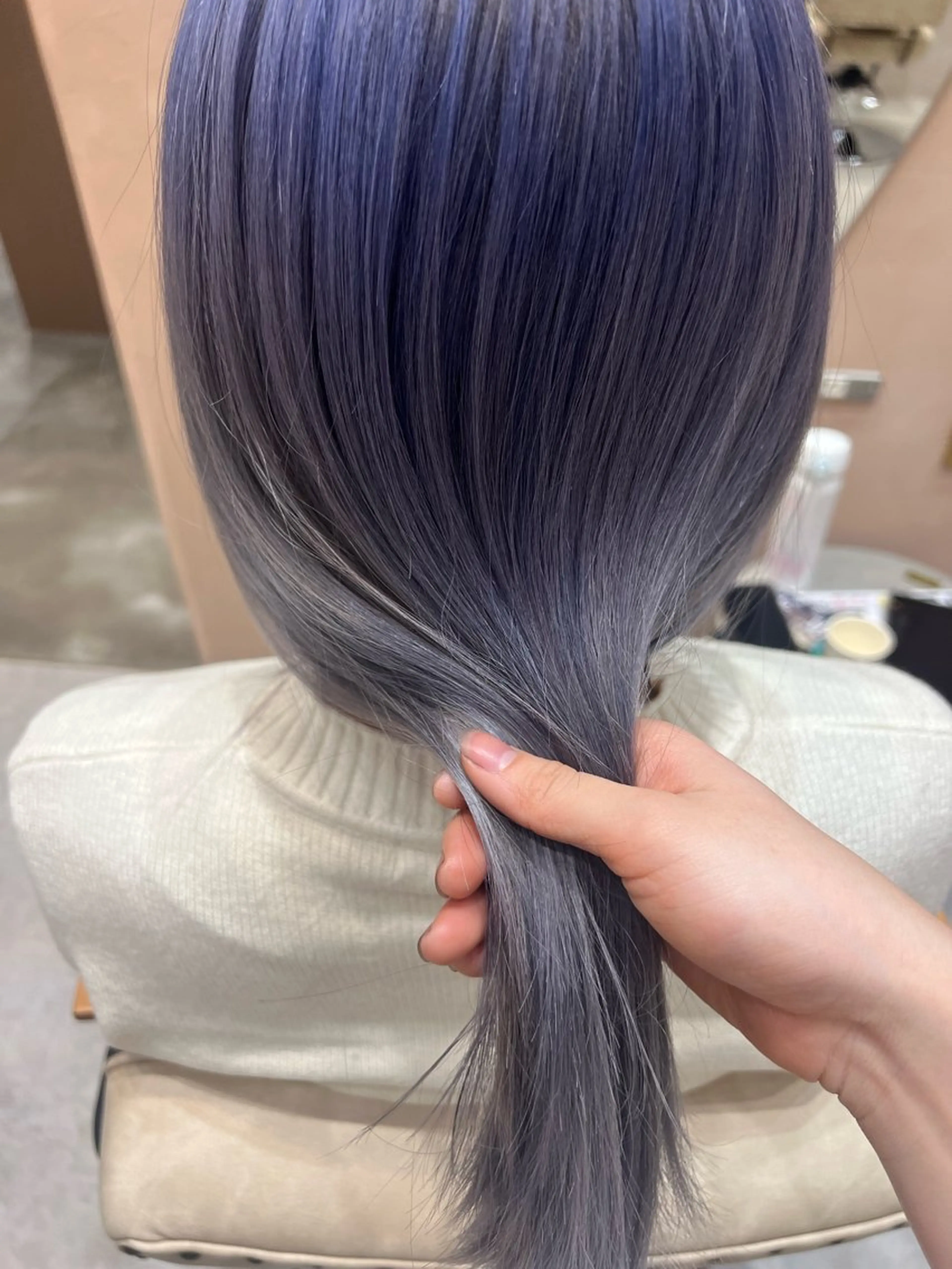 ロング カラー ブリーチ ハイトーンカラー パープルカラー ヘアカラー トリートメント 透明感/明るめ ヘア/kazui🐈のヘアスタイル
