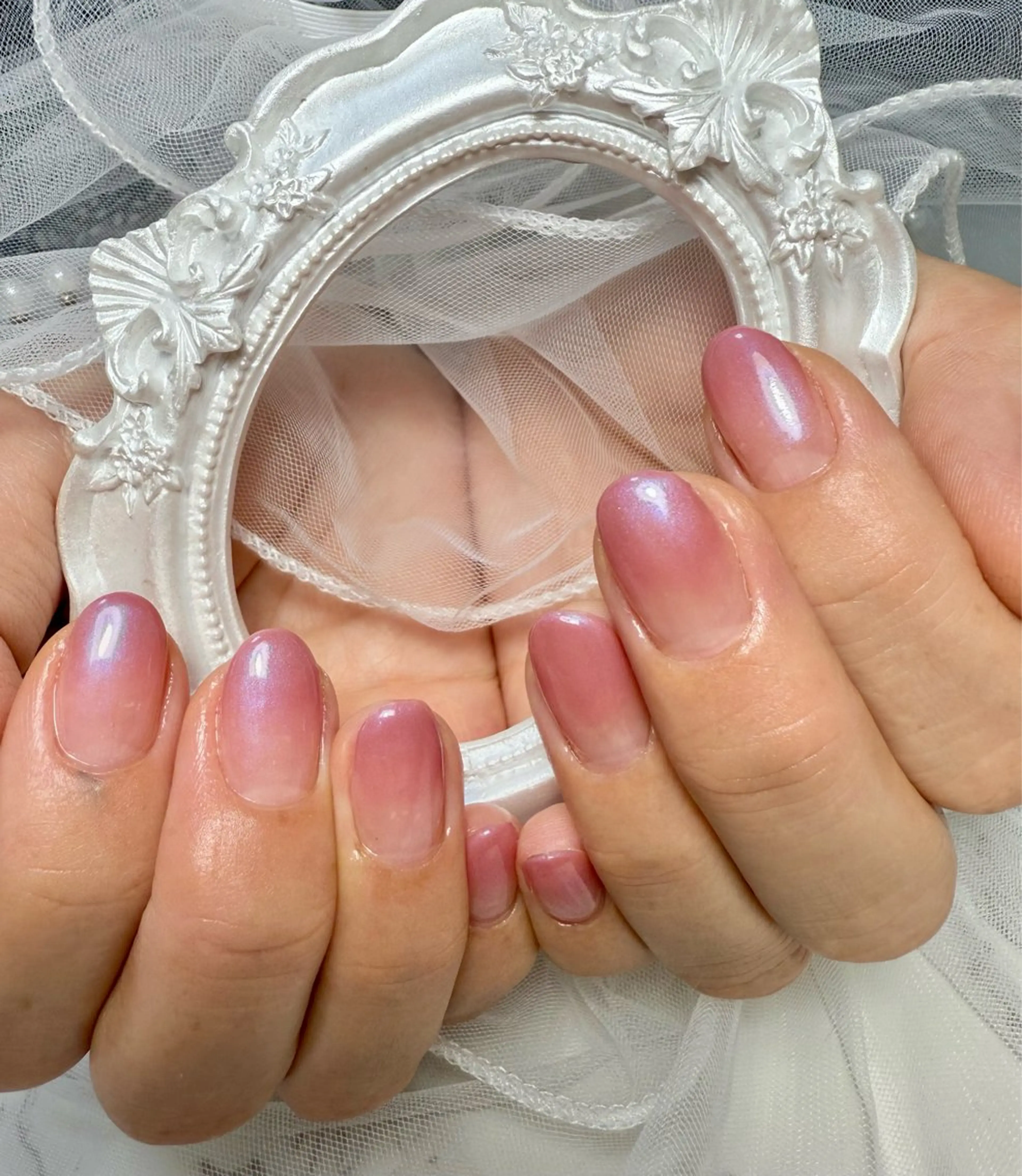 ネイル アートネイル チークネイル フレンチネイル ガラスフレンチ 氷ネイル・うるうるネイル M.N_ nailのネイルデザイン