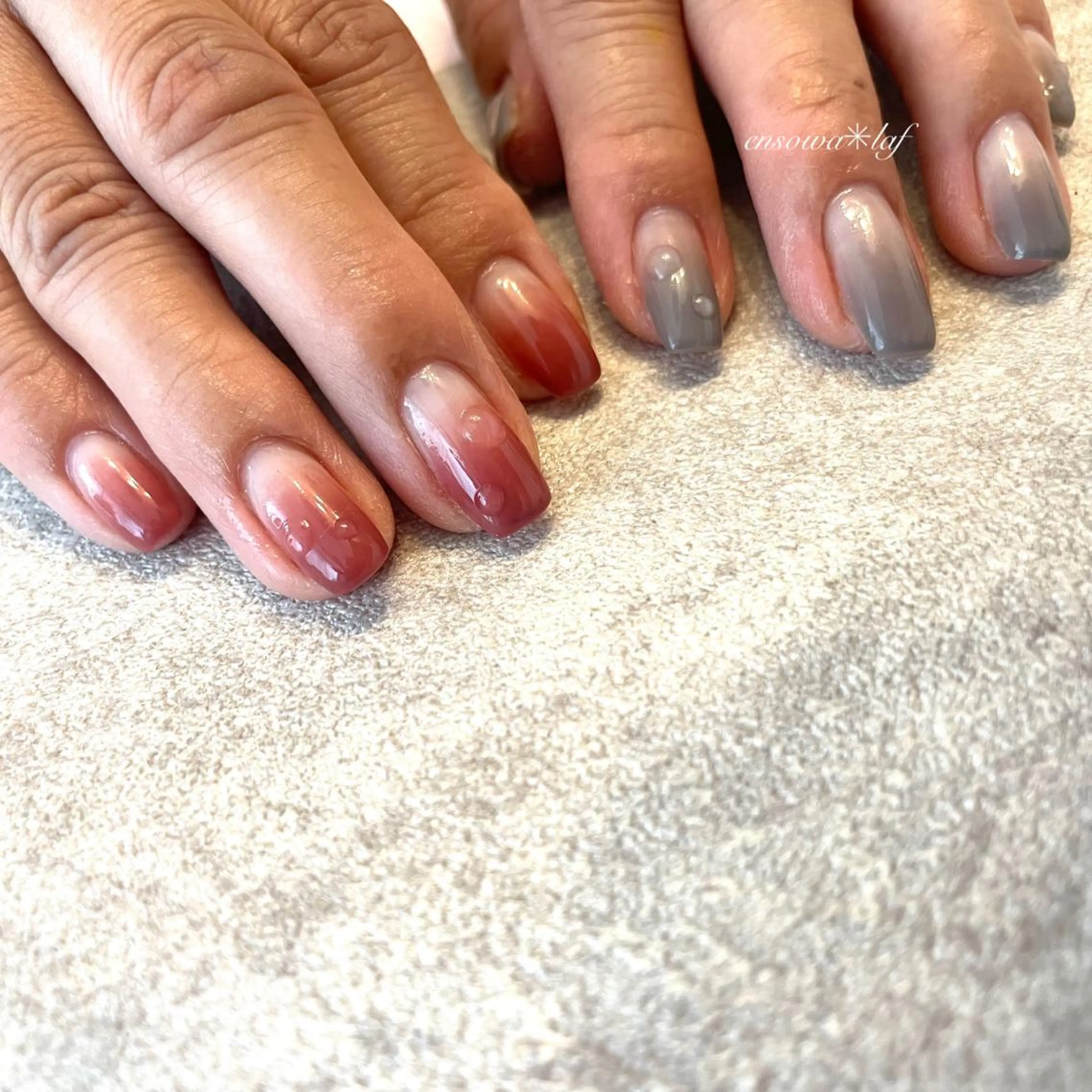 ネイル アートネイル オーロラネイル クリアネイル フレンチネイル ジェルネイル ensowa✱laf NAILのネイルデザイン