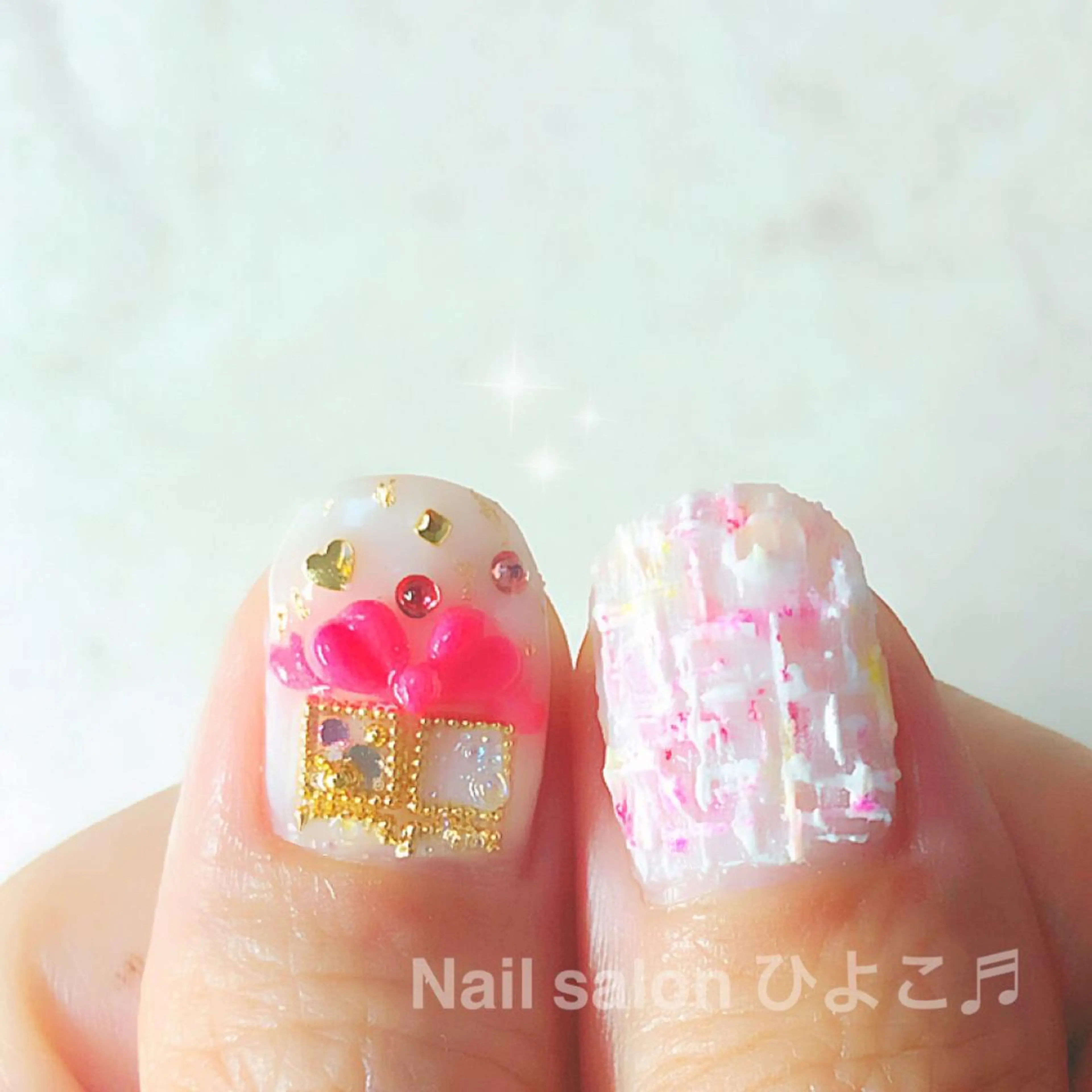 ネイル ガーリー ツイードネイル 冬ネイル クリスマス Nail salon ひよこ♬のネイルデザイン