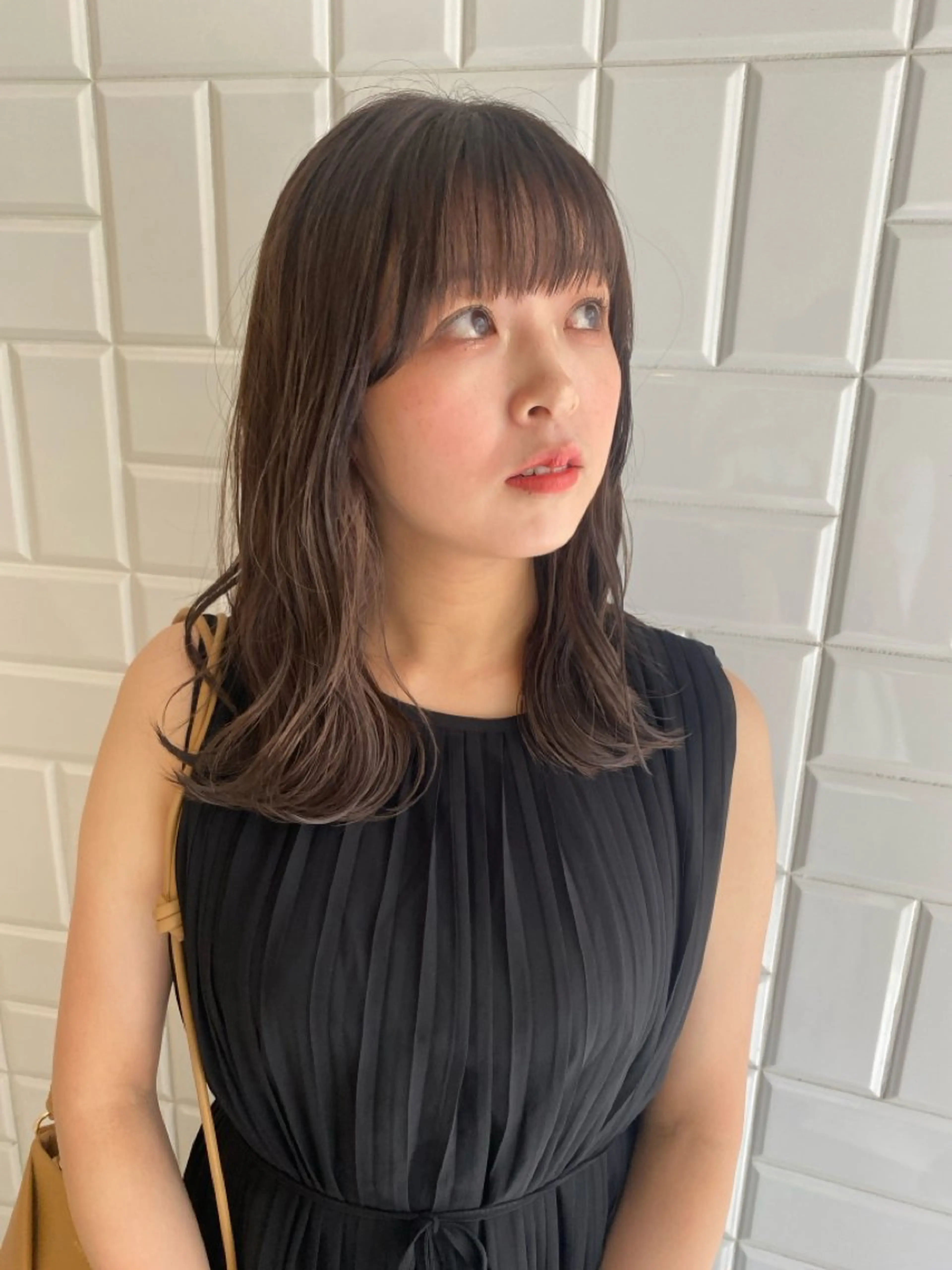 ミディアム カット ヘアカラー トリートメント みやけ ひなのヘアスタイル