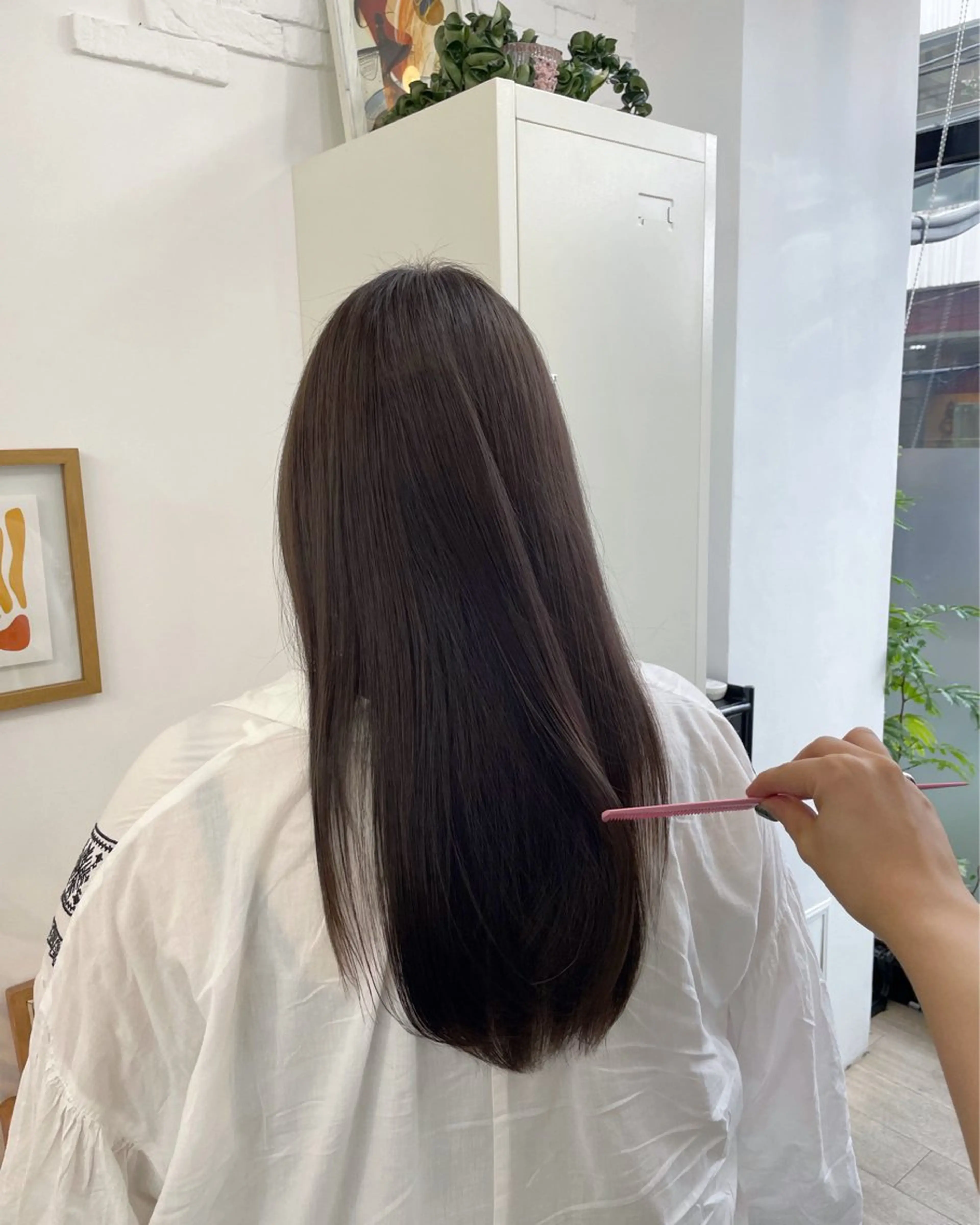 ロング カラー アッシュ ベージュカラー ブリーチ 透明感カラー ダブルカラー カット ヘアカラー ✨髪質改善✨原宿 えのもと　はなのヘアスタイル