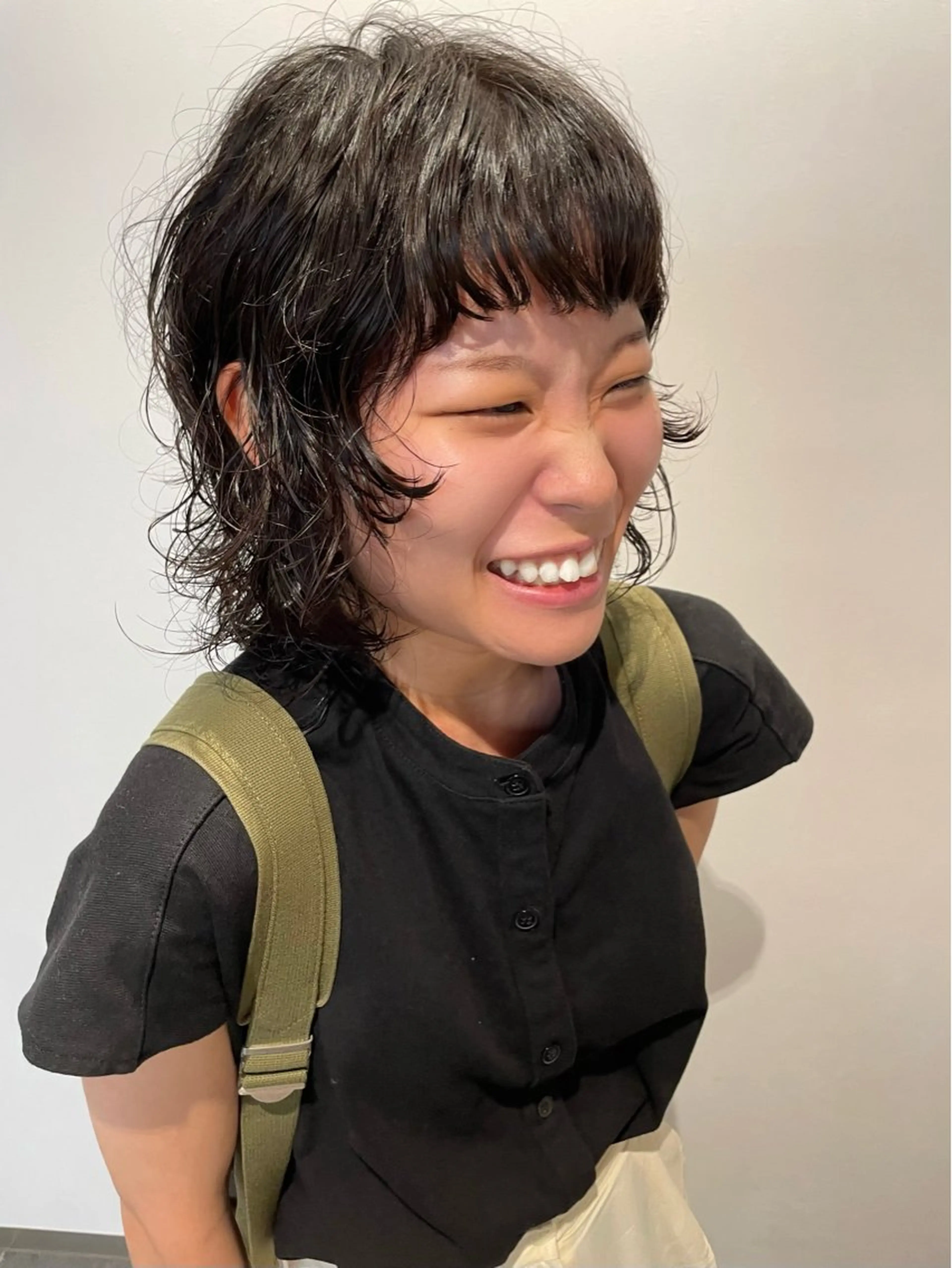 ショート パーマ 髪質改善 レイヤーカット ショートヘア ウルフカット カット パーマ レイヤーパーマ/ ショートパーマ/横浜のヘアスタイル