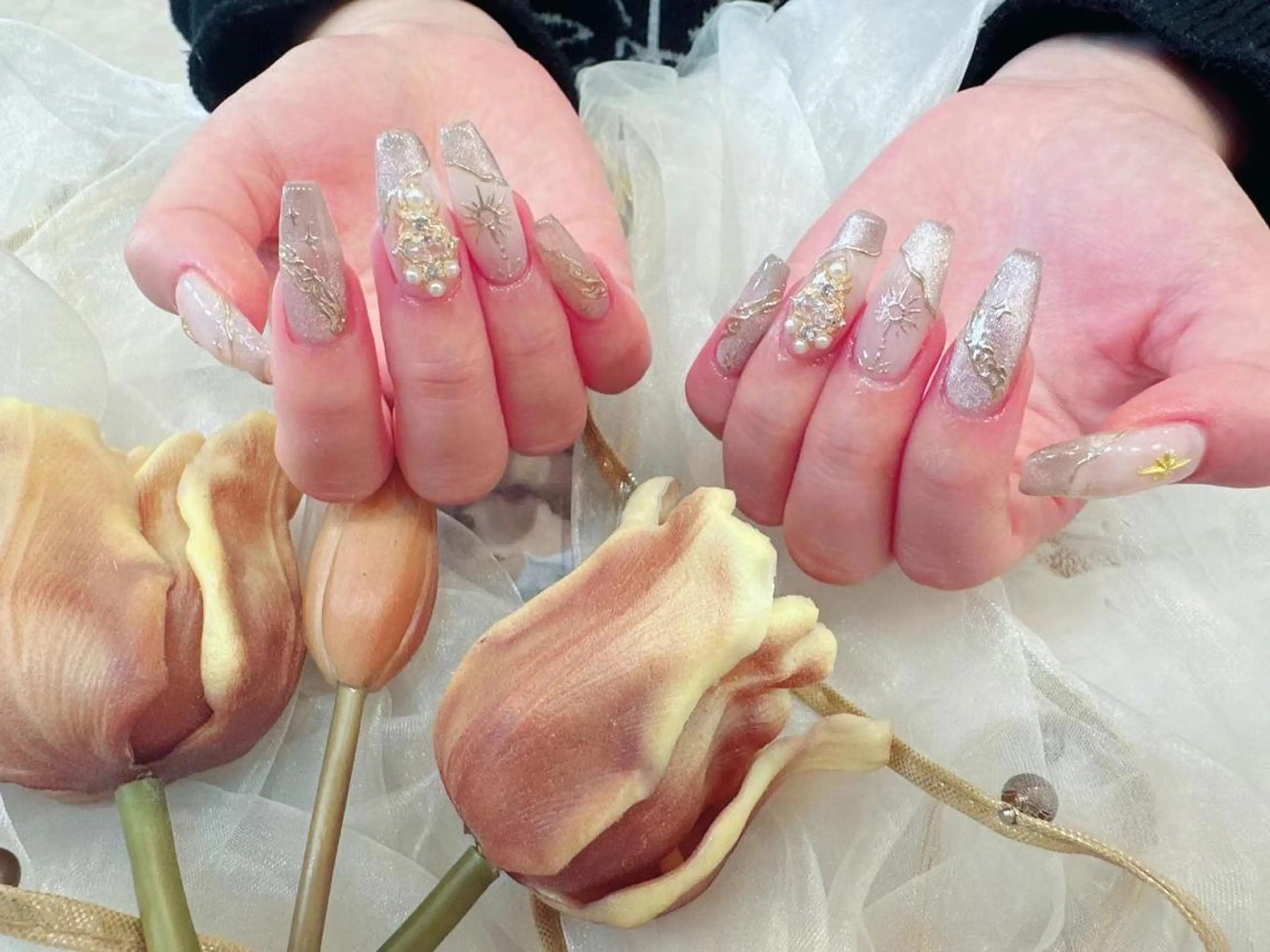 ネイル フレンチネイル マグネットネイル ミラーネイル パステルネイル My nail所属・babarla Nailのネイルデザイン