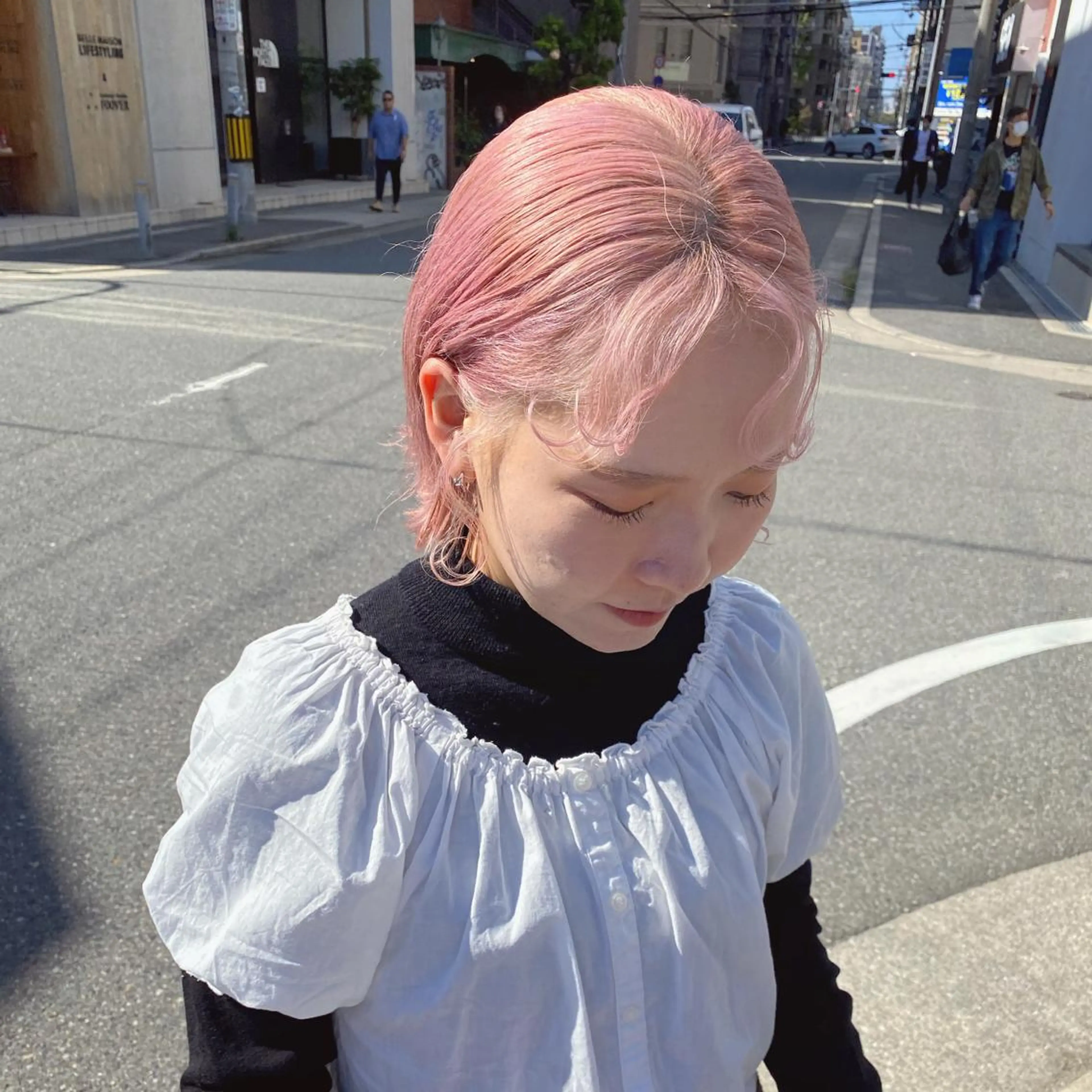 ショート カラー ピンクカラー ハッシュカット カシマハヤトのヘアスタイル