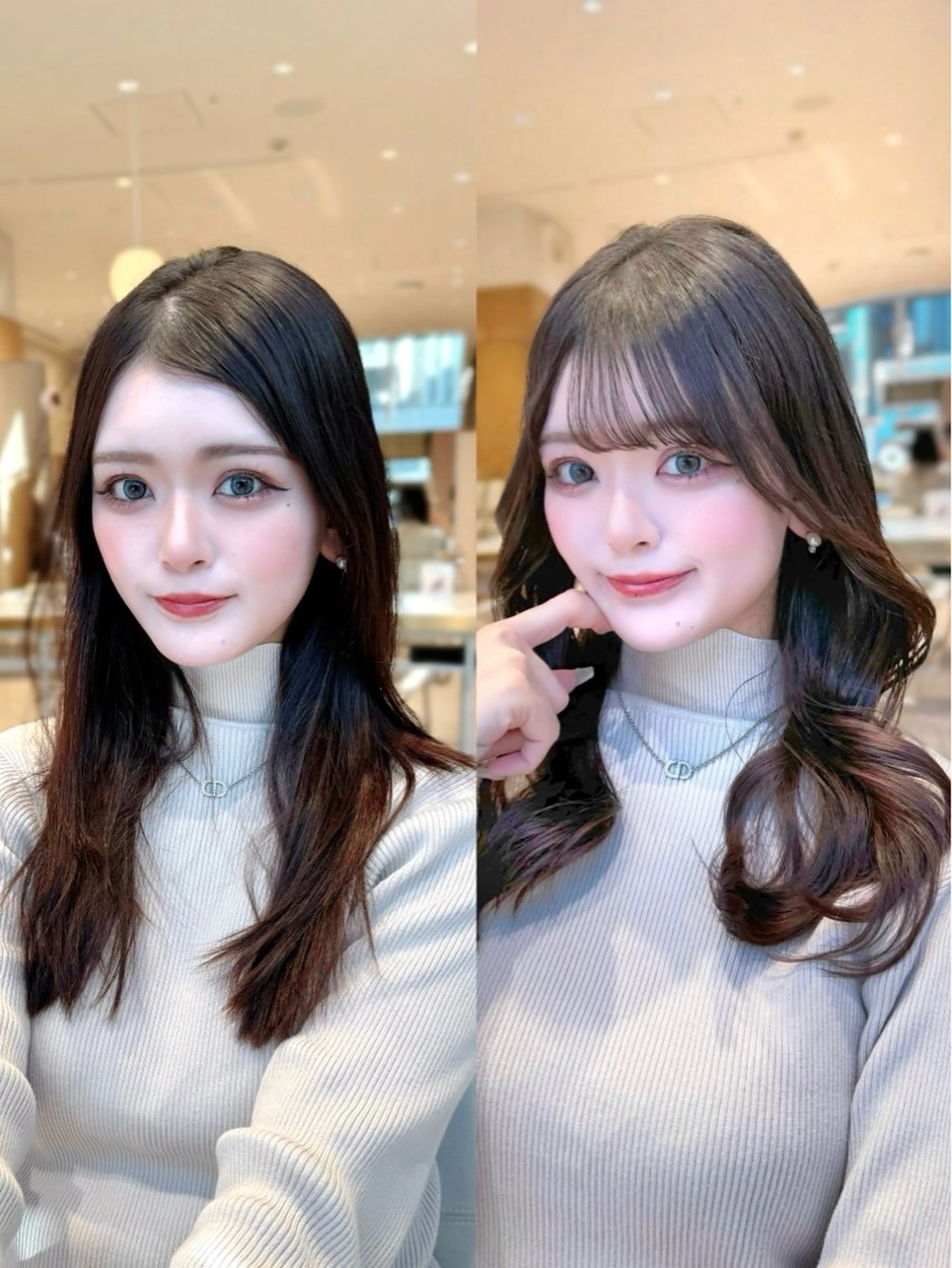 ミディアム カラー カット ヘアカラー トリートメント ヘッドスパ ヘアセット 韓国ヘア/レイヤー/ 巻き髪/りょーとのヘアスタイル