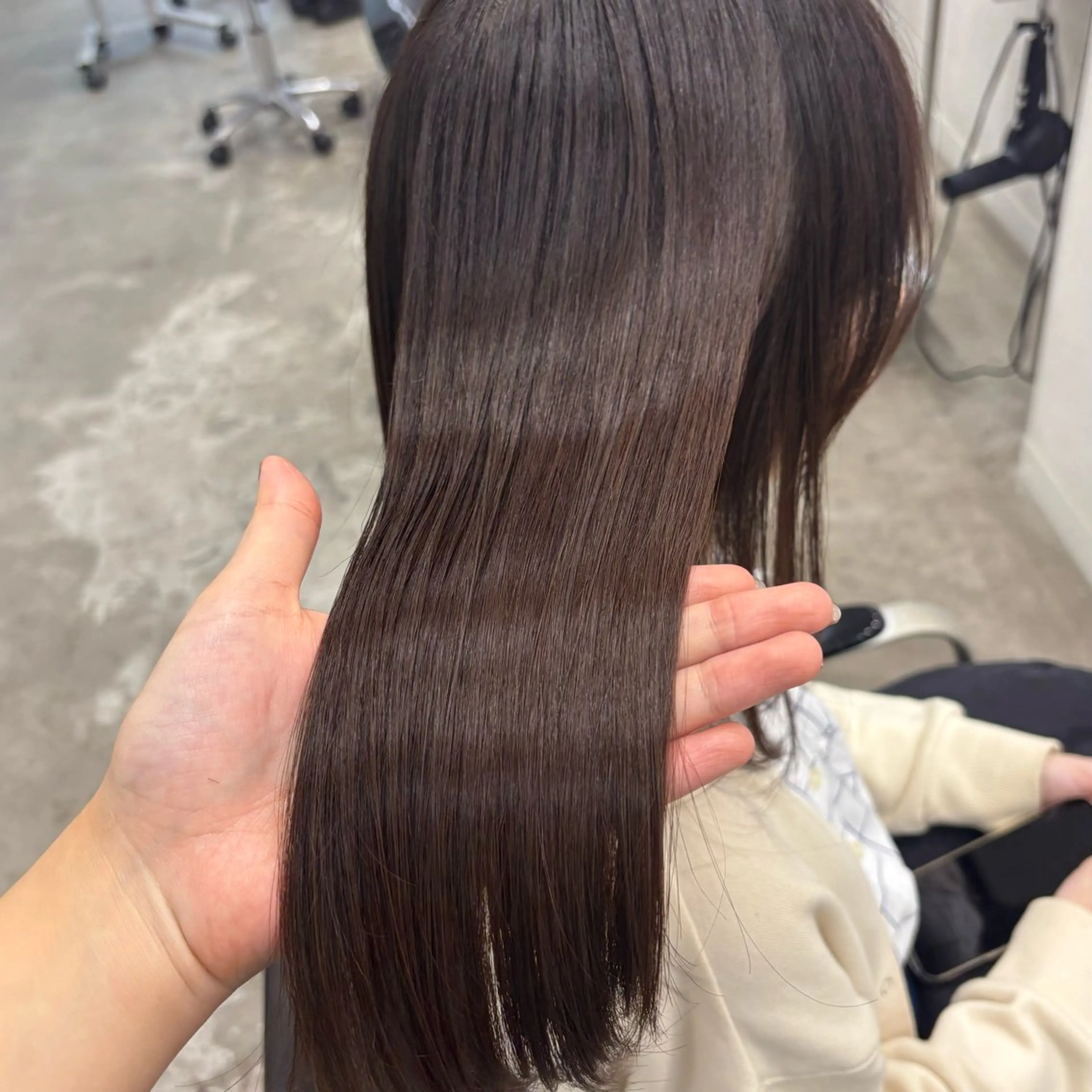 セミロング カラー カット ヘアカラー トリートメント 髪質改善/縮毛矯正/ 暖色カラー🎀🪞のヘアスタイル