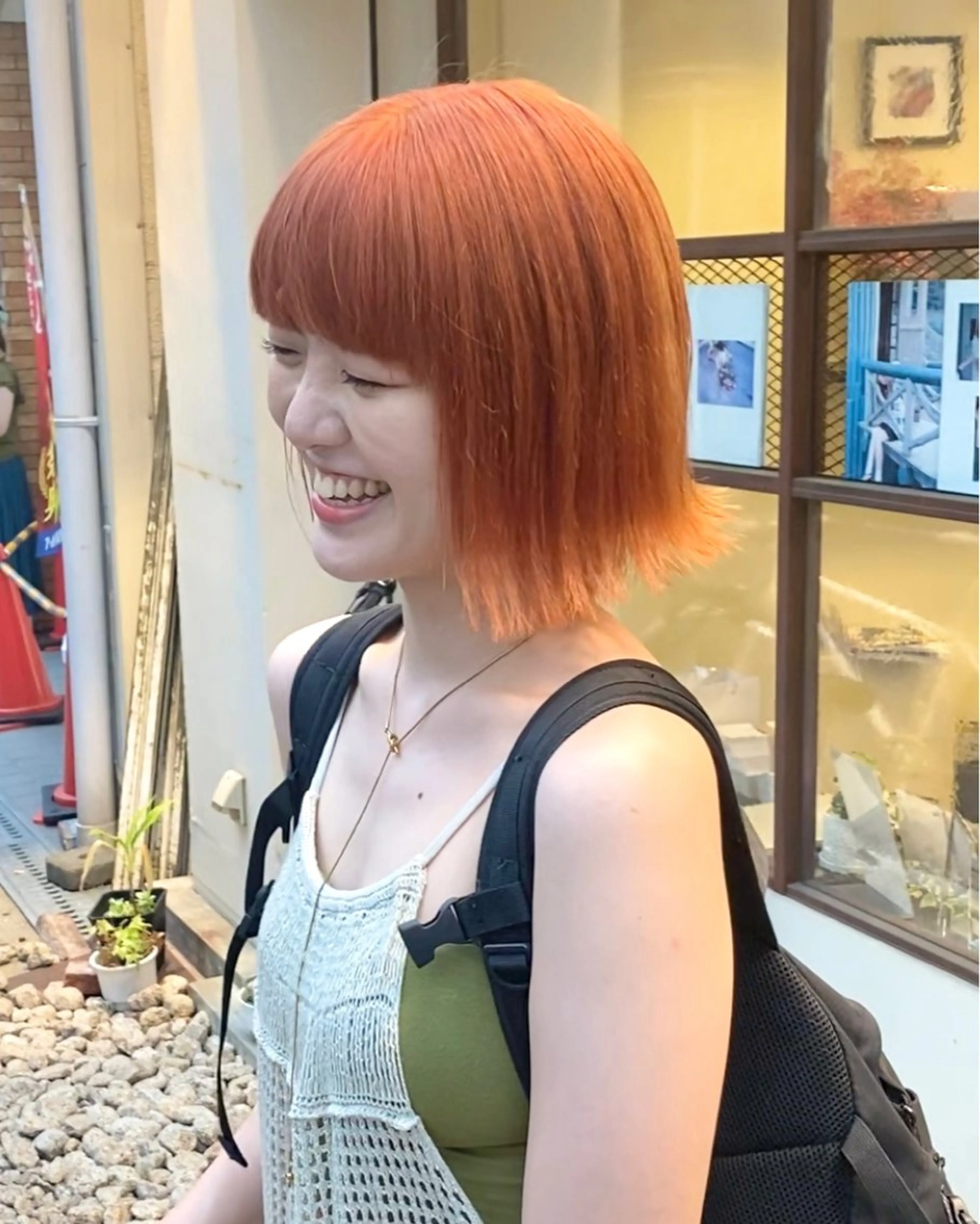 ミディアム カラー 切りっぱなしボブ ボブ 外ハネヘア HIKARIS 相川所属・ウチダ ユウヤのヘアスタイル
